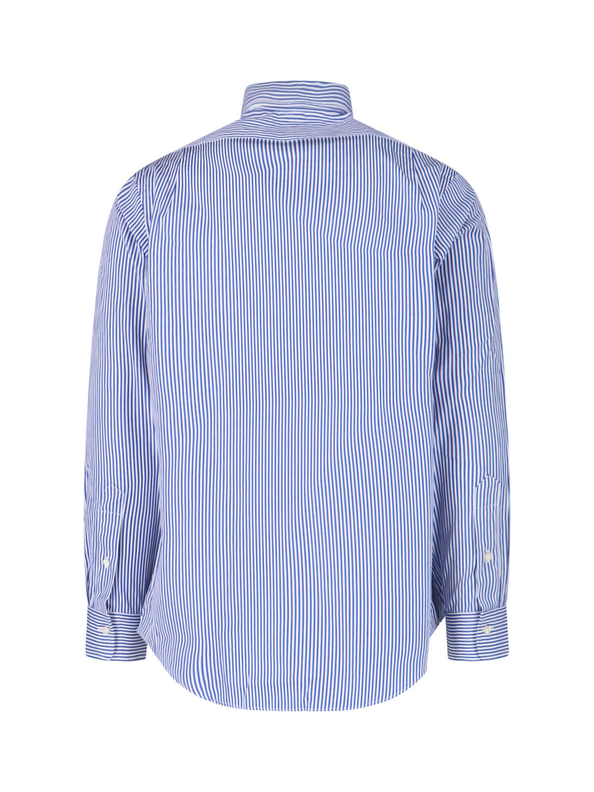 Ralph Lauren Logo Striped Shirt In Blue