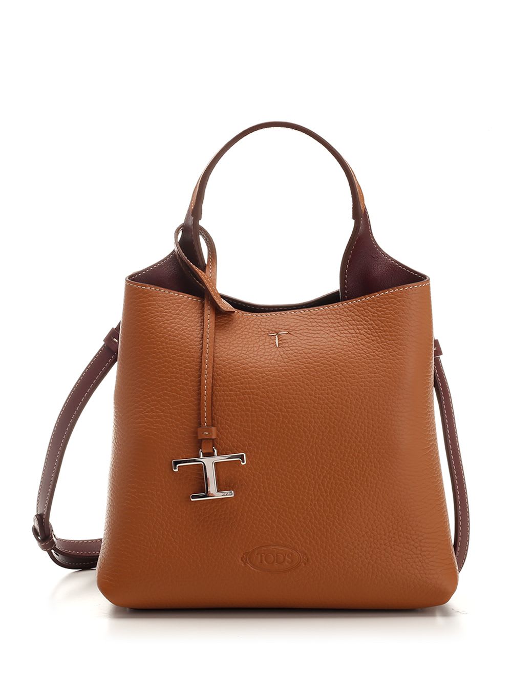 Shop Tod's T Timeless Mini Handbag In Brown