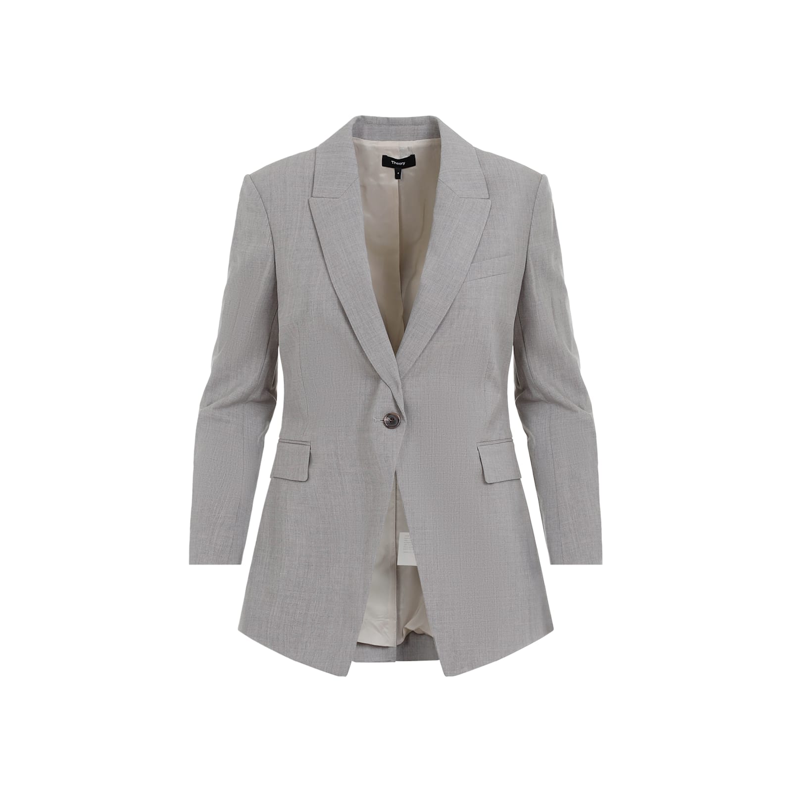 Shop Theory Etienette Blazer Jacket In Pfa Cinder Melange