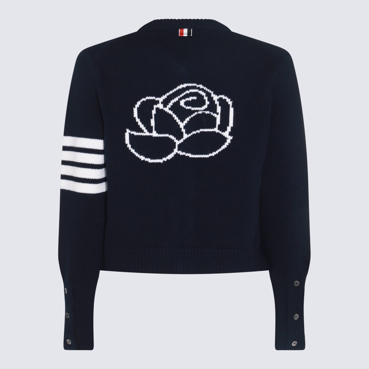 Shop Thom Browne Navy Wool Knitwear In Blue