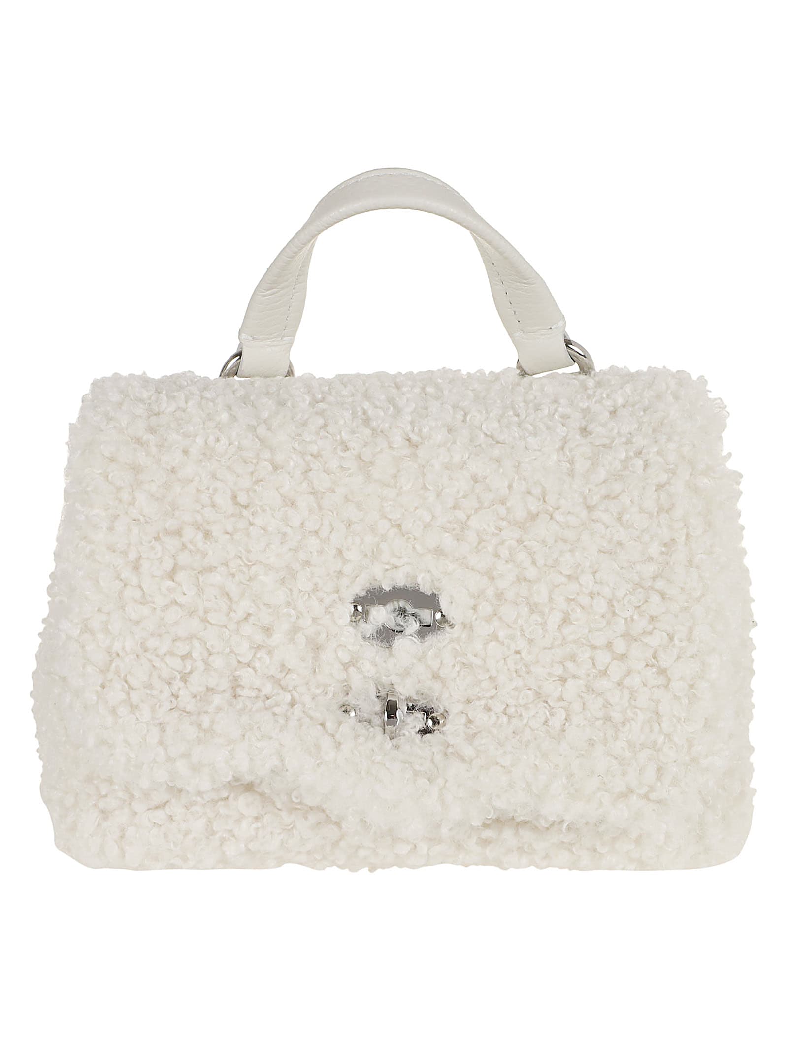 Zanellato White Leather And Faux Fur Bag In White