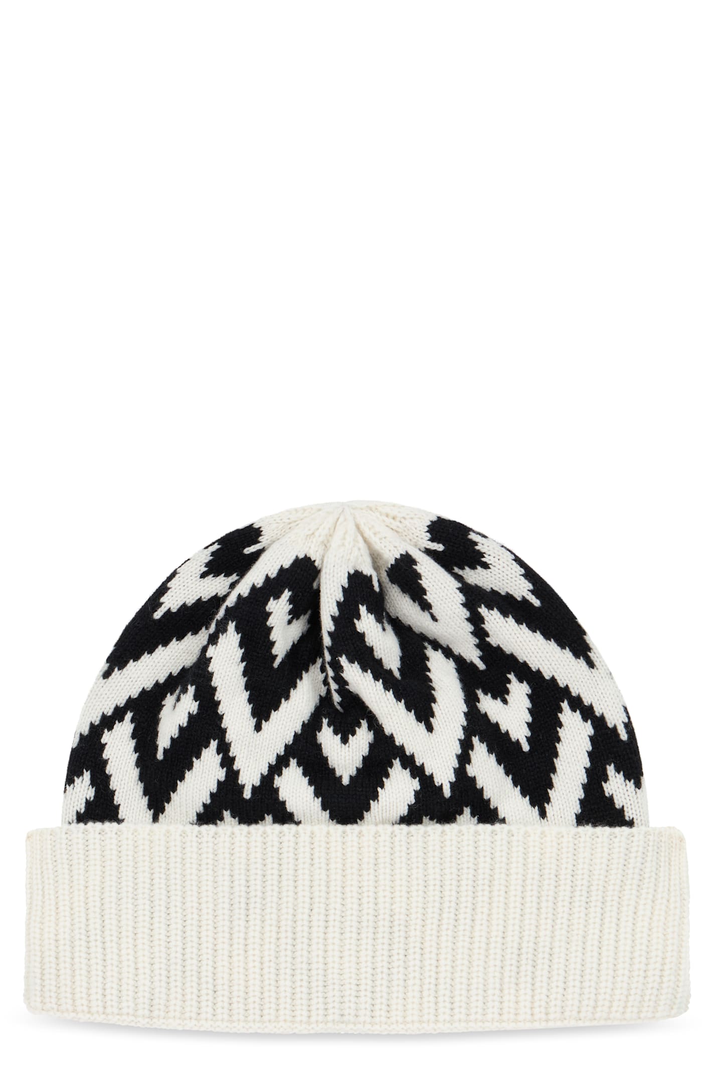 Valentino Vlogo Knitted Hat In White