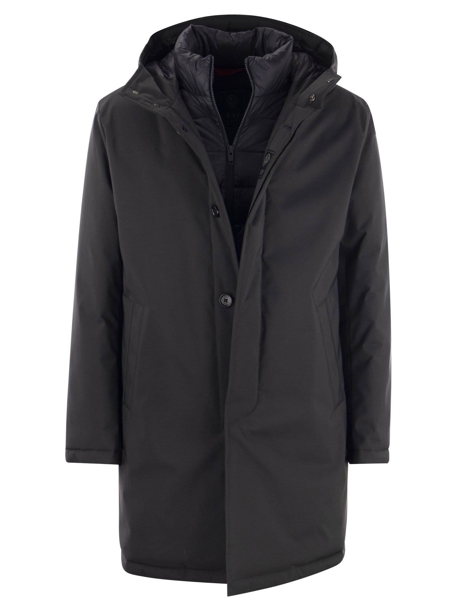 Shop Fay Morning Down - Padded Coat In Blue