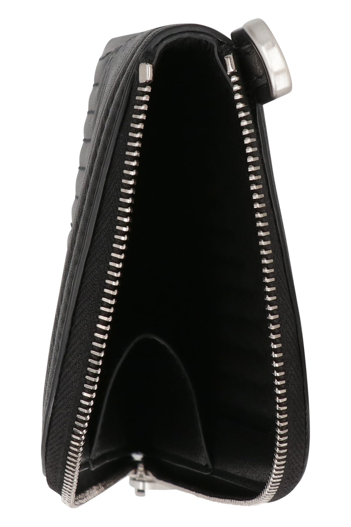 Rick Owens Quilted Calf Leather Wallet With Removable Strap In Black