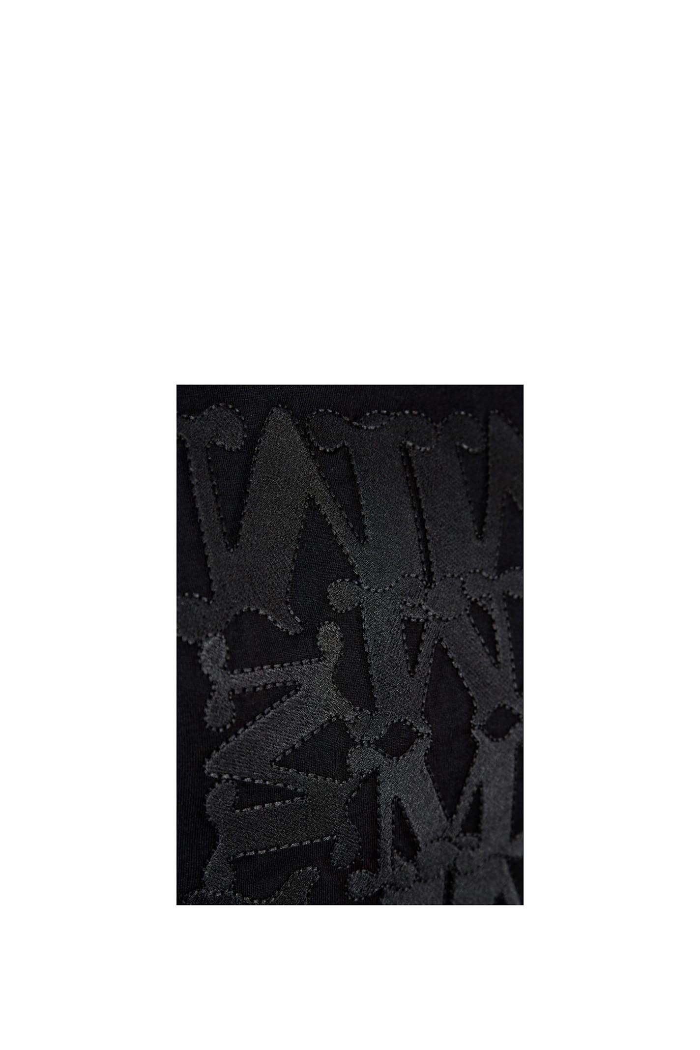 Max Mara Embellished Round Neck Top With Graphic Detail In Black