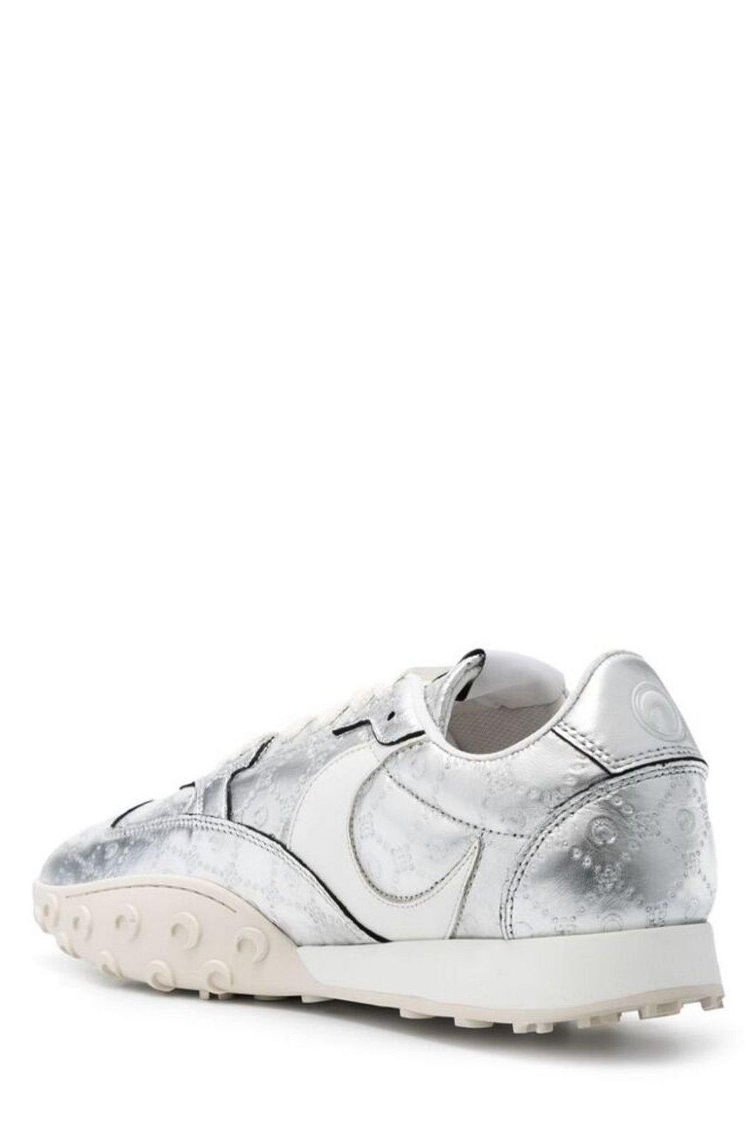 Shop Marine Serre Lace-up Sneakers In Silver