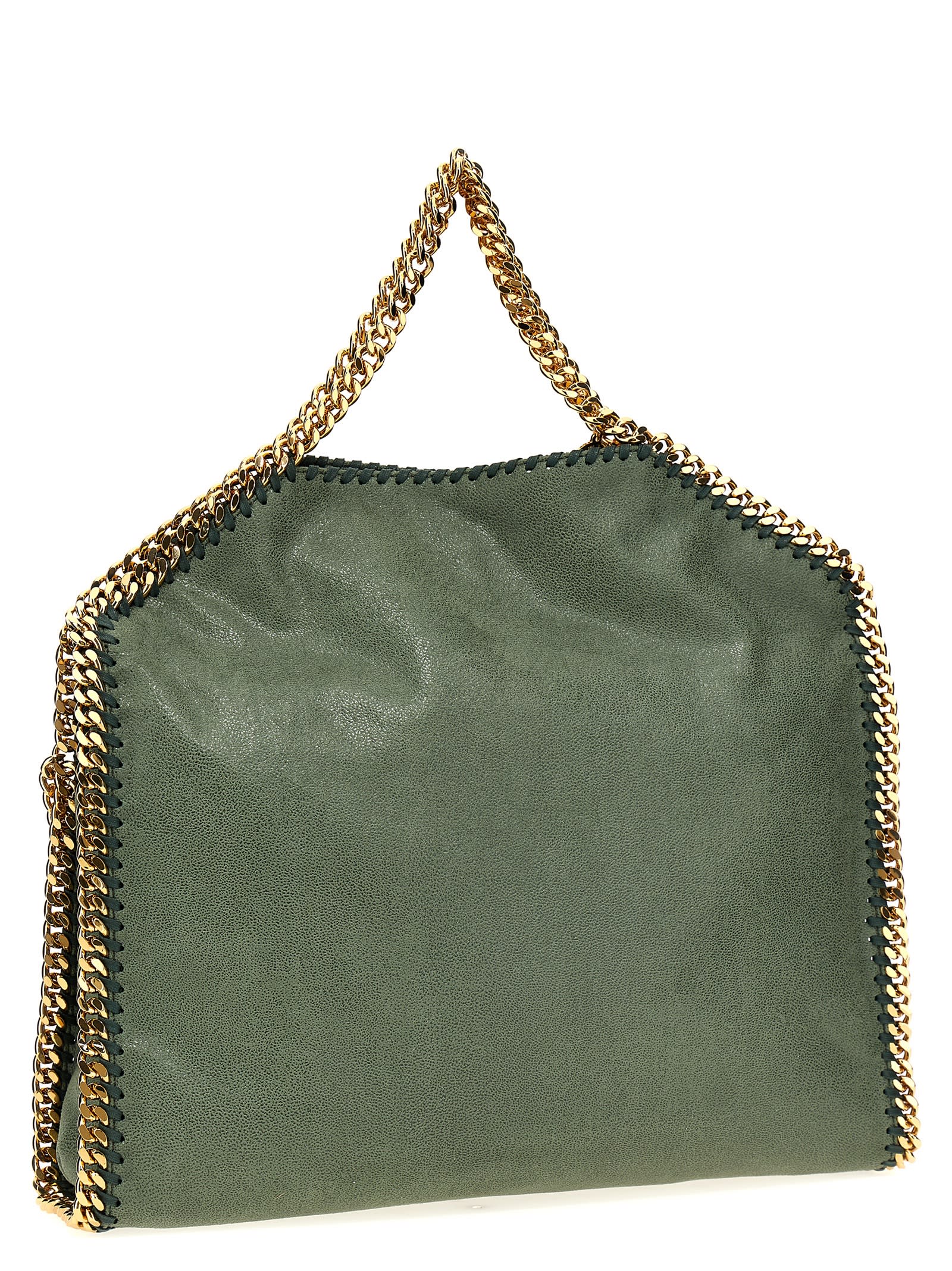Shop Stella Mccartney Falabella 3 Chain Handbag In Stone Green