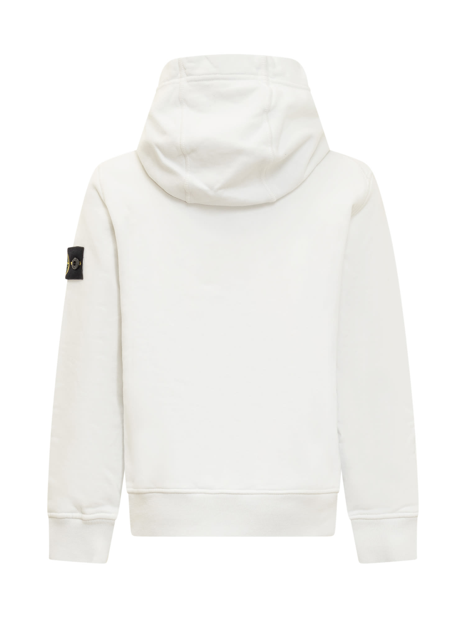 Shop Stone Island Junior Hoodie With Logo In Ivory
