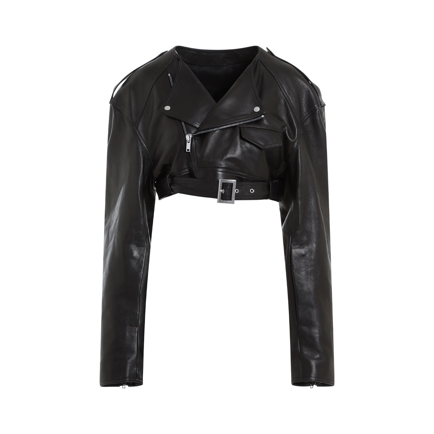 Shop Rick Owens Micro Biker Jacket In Black