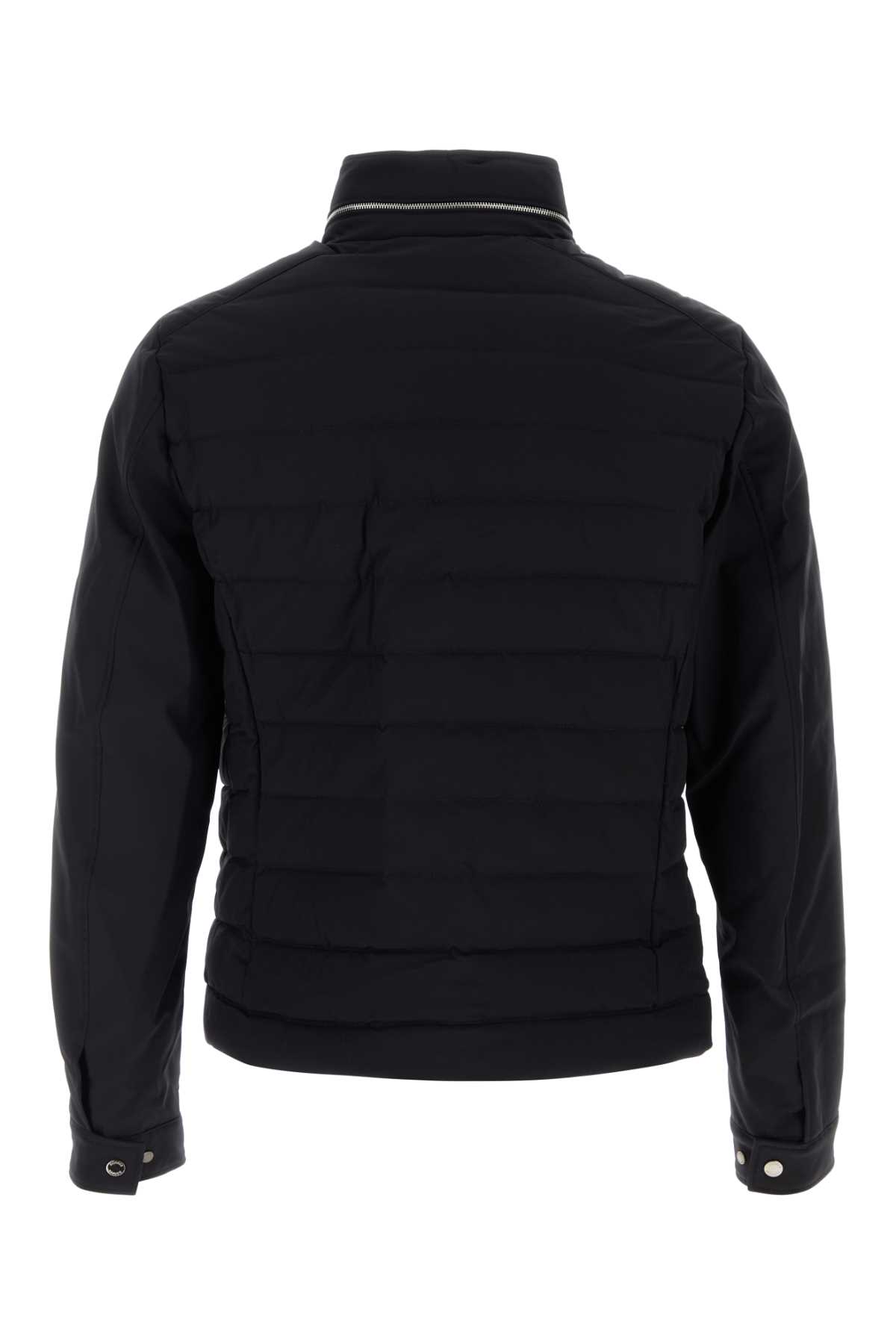 Moorer Quilted High Collar Down Jacket With Zip Pockets In Darkblu