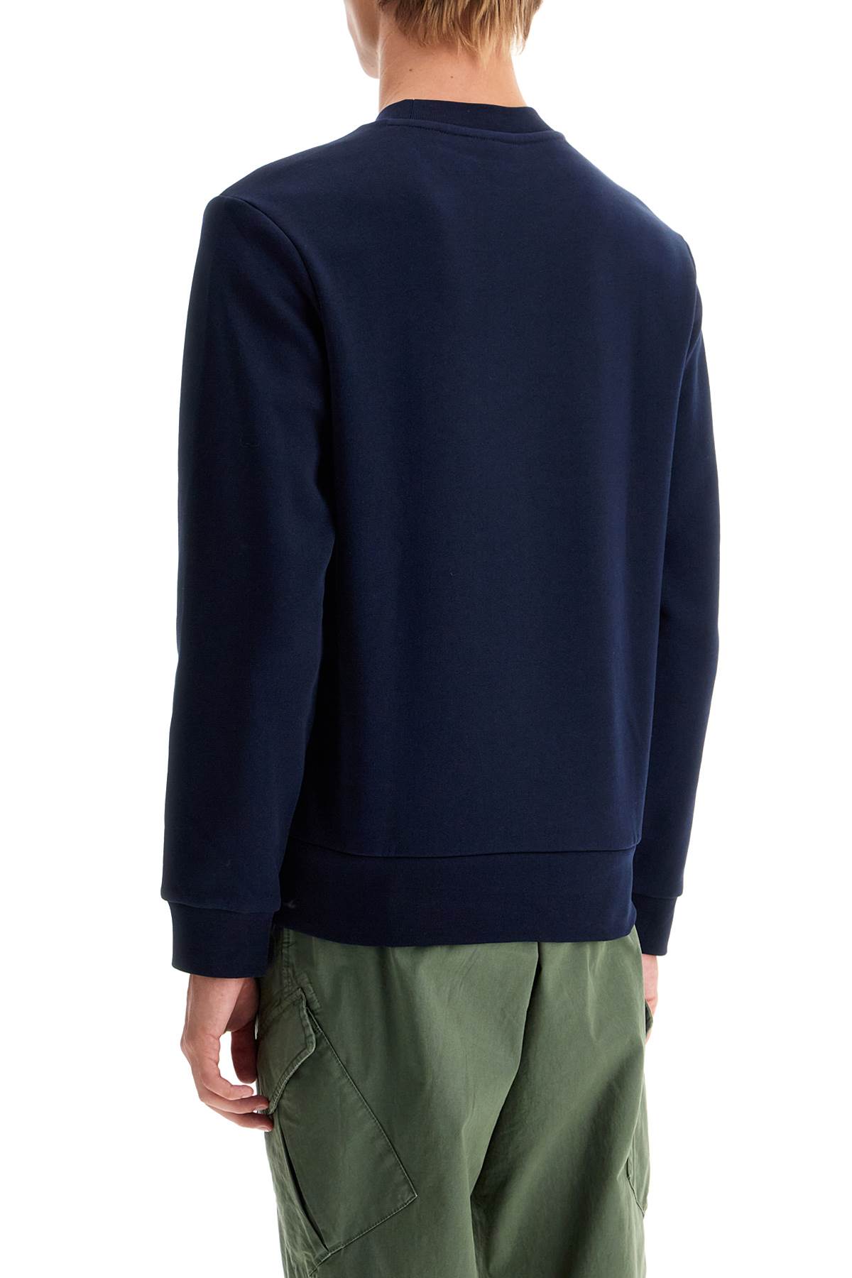 Lacoste Live Cotton Fleece Sweatshirt Navy Blue In Blue