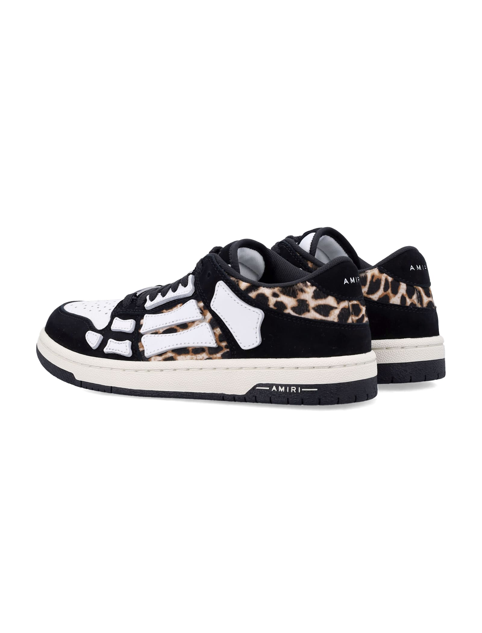 Shop Amiri Leopard Skel-top Low In Black