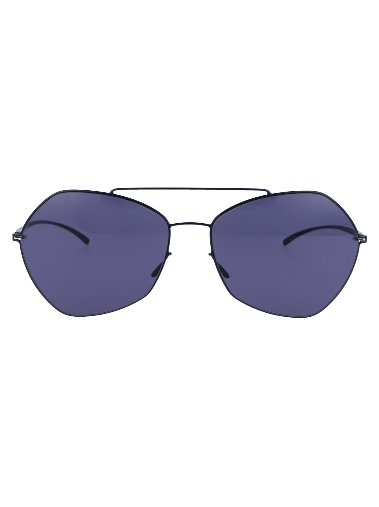 Shop Mykita Mmesse012 Sunglasses In 261 E10 Dark Blue Indigo Solid