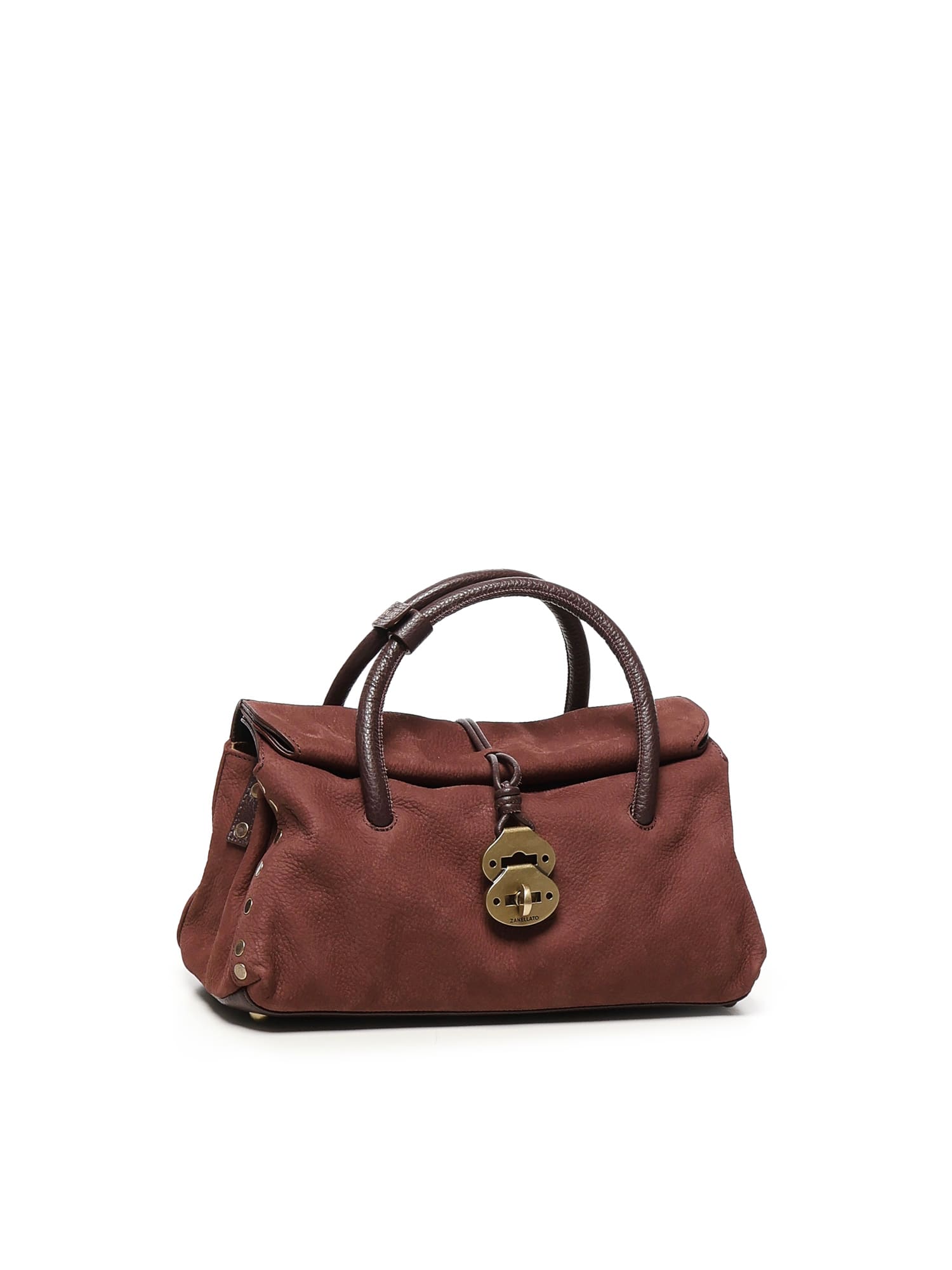 Zanellato Structured Red Calfskin Handbag With Gold-tone Clasp