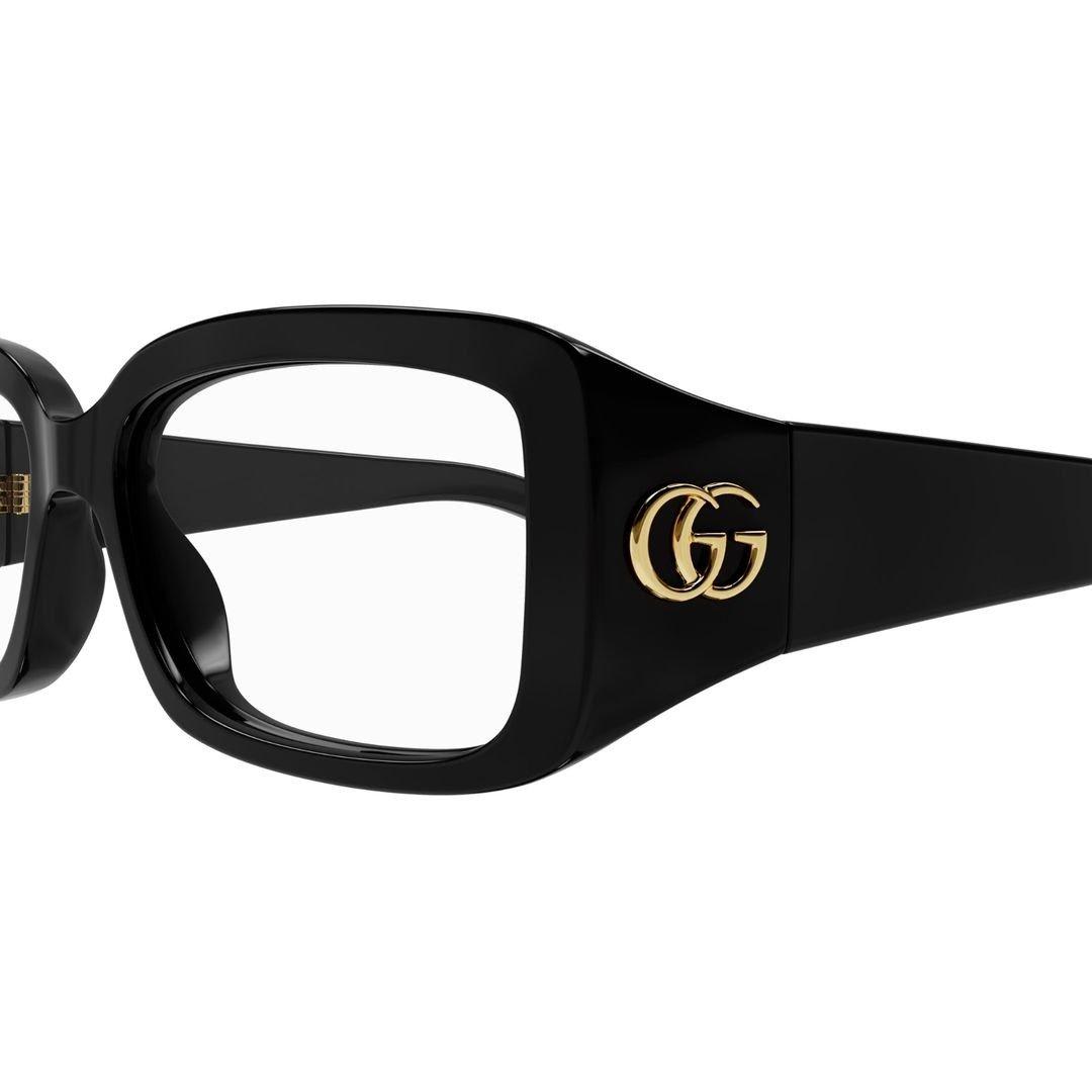 Shop Gucci Rectangular Frame Glasses In 001 Black Black Transpare