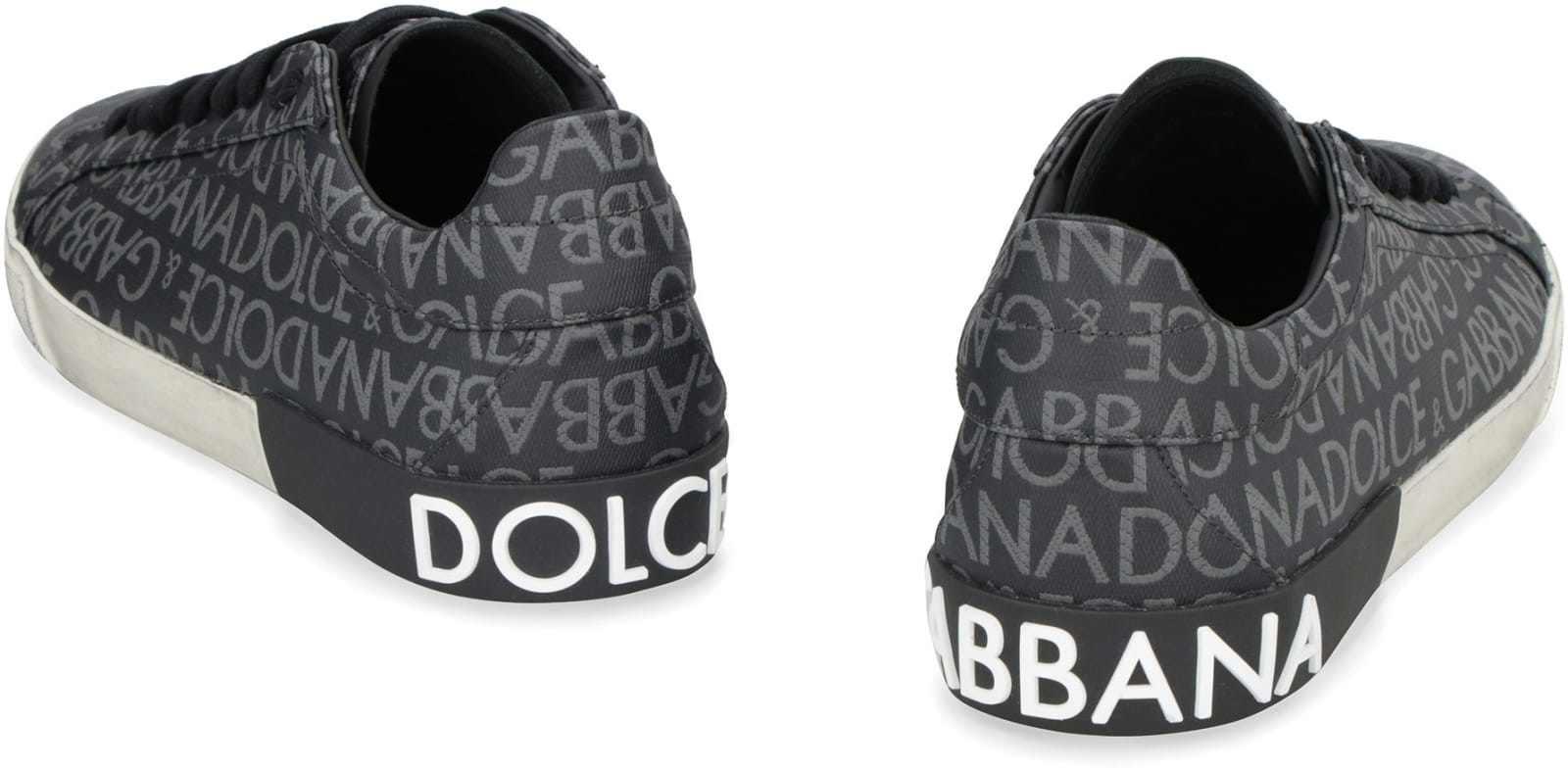 Shop Dolce & Gabbana Portofino Leather And Fabric Low-top Sneakers
