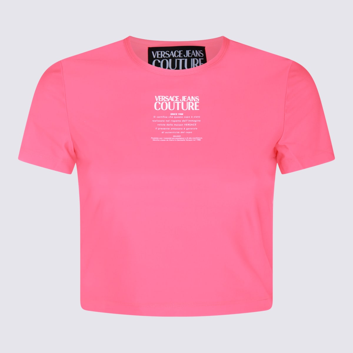 Versace Jeans Couture Pink And White T-shirt In Fuchsia