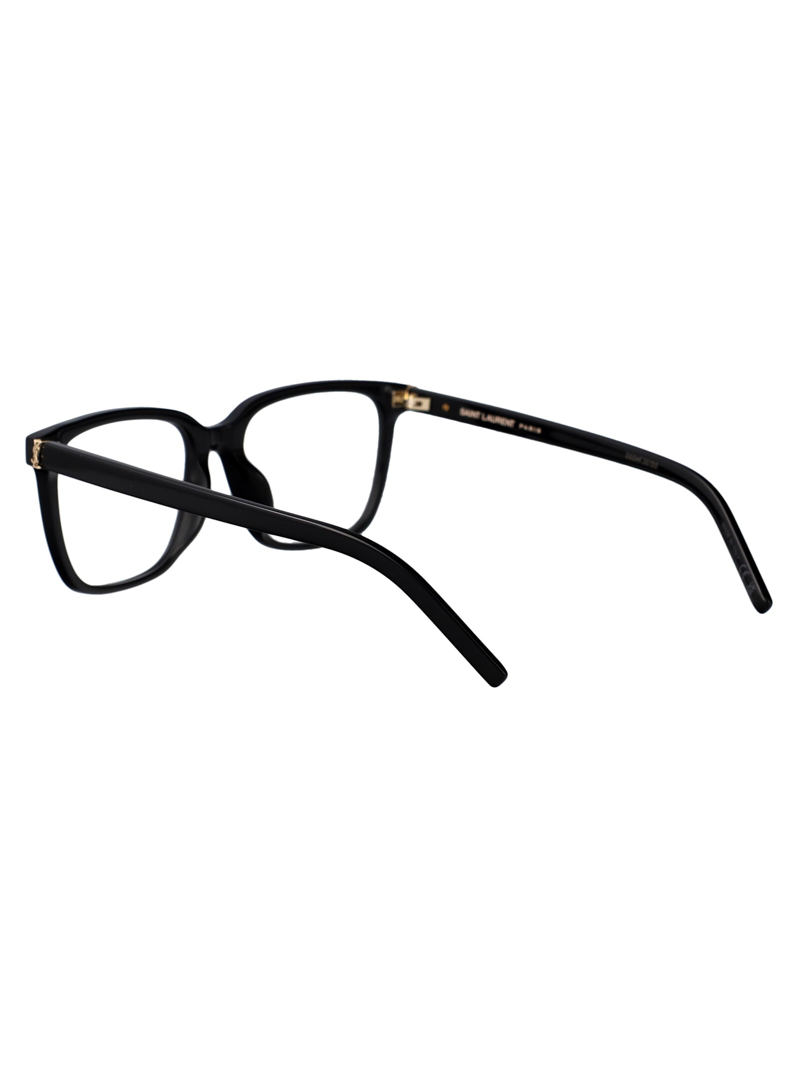 Saint Laurent Black-black-transparent Recycled Acetate Glasses In Multi