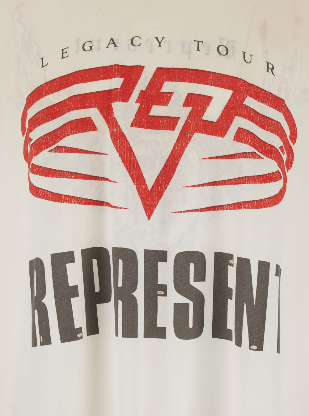 Represent White Crewneck T-shirt With Maxi Logo Print On Front And Rear In Cotton Blend Man In White