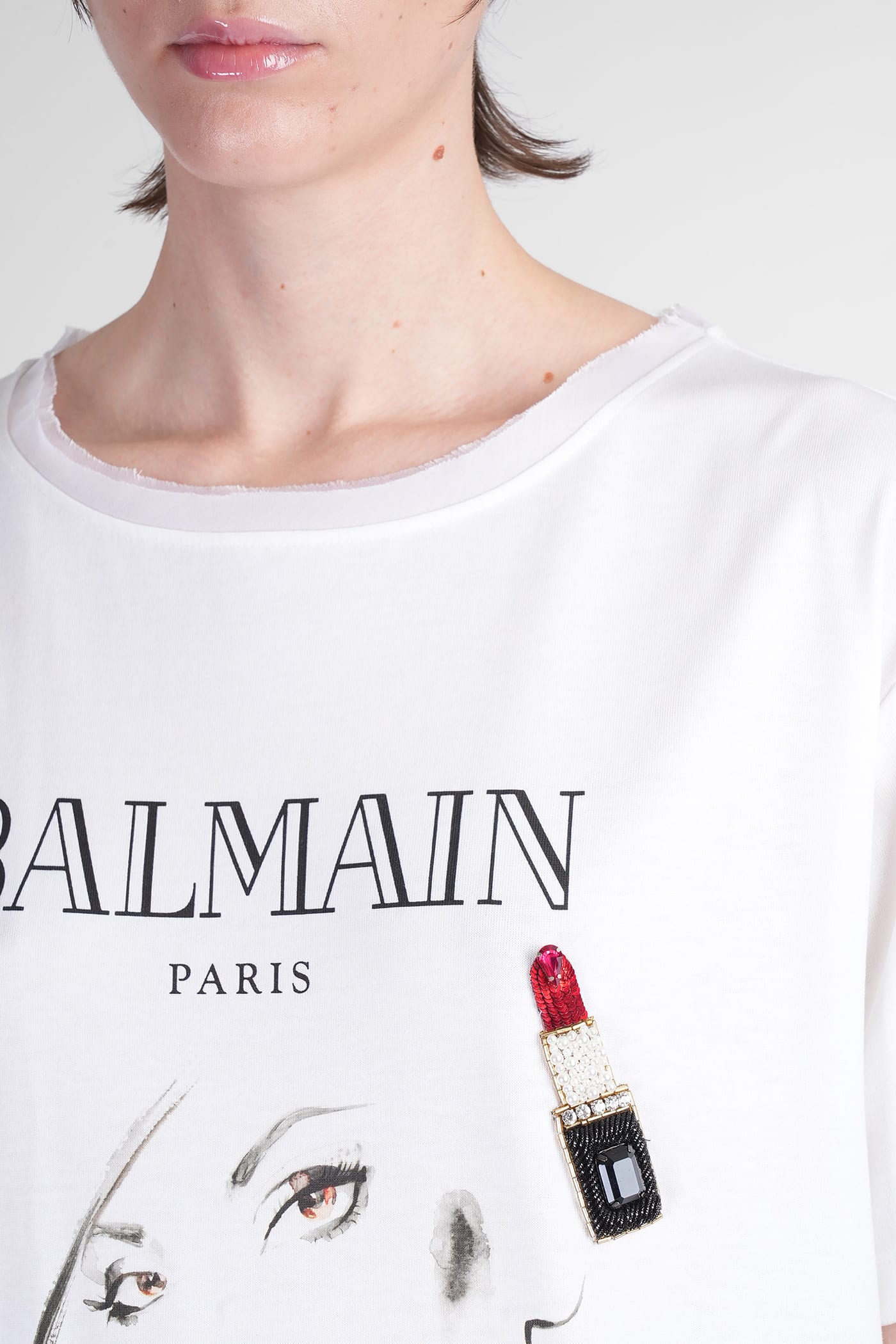 Balmain Beauty Print Embroidery Patches T-shirt