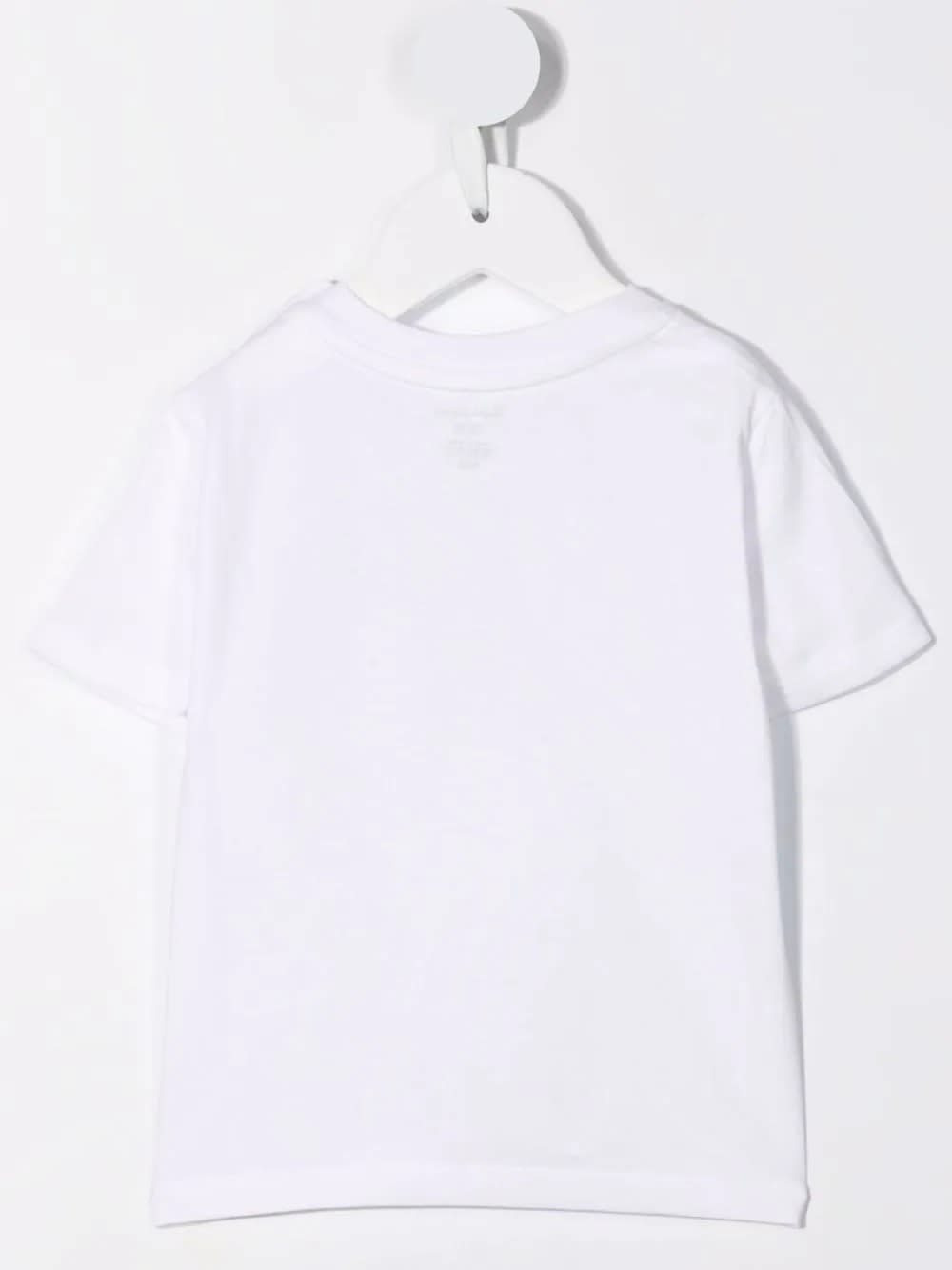 Shop Ralph Lauren Baby White T-shirt With Navy Blue Pony In Bianco
