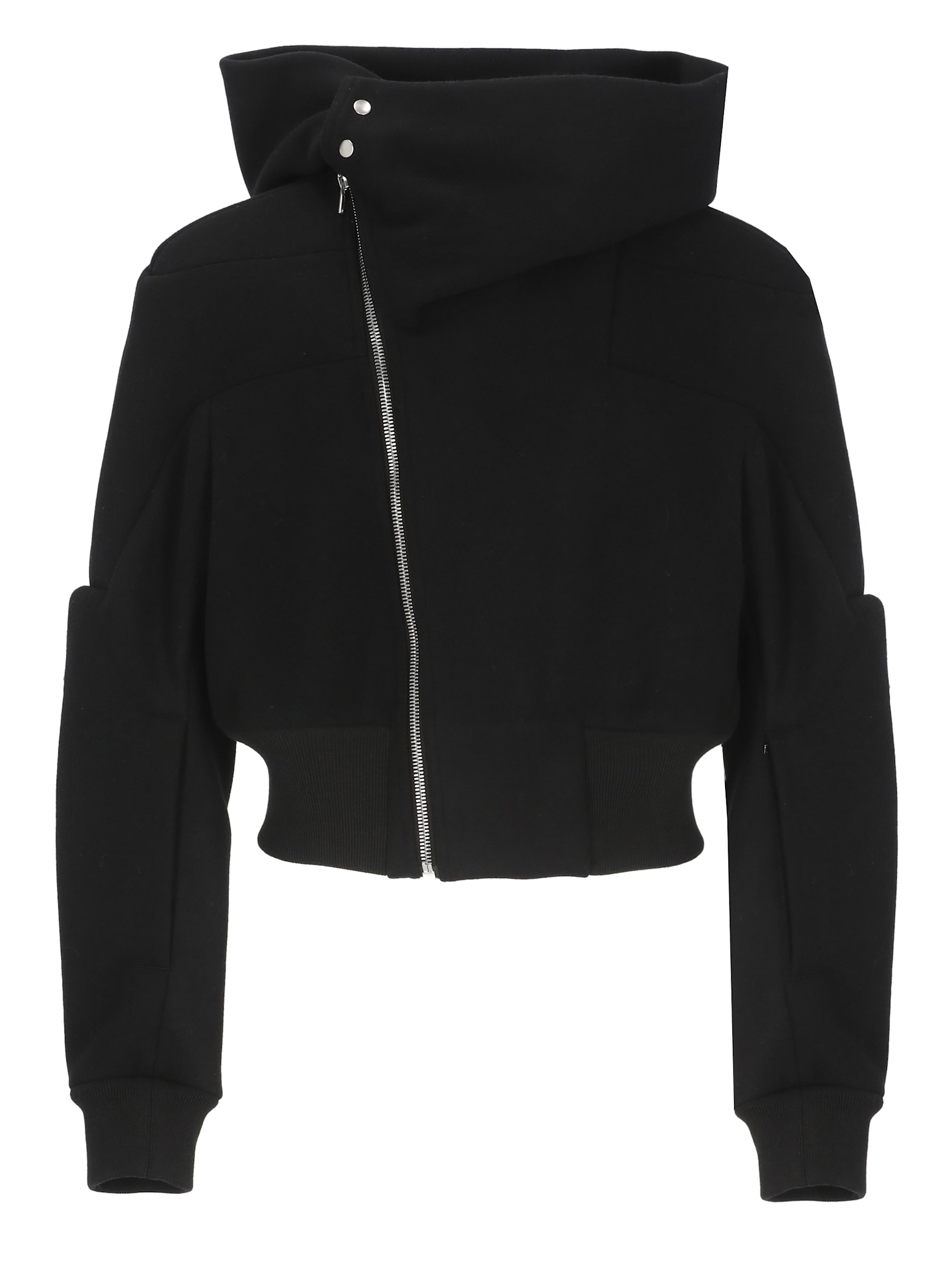 Rick Owens Cropped Hooded Flight Bomber In Black