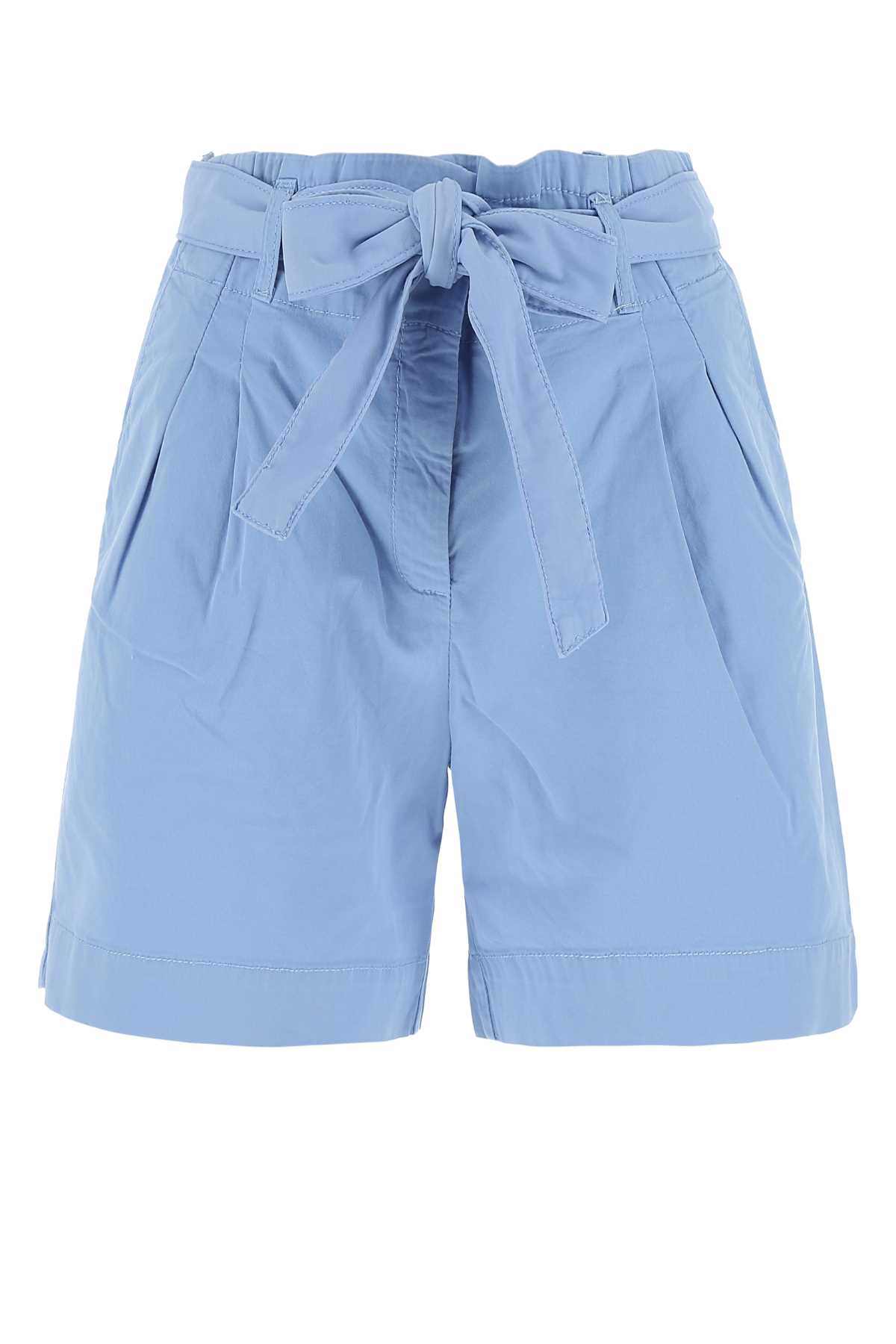 Light-blue Stretch Cotton Linda Bermuda Shorts