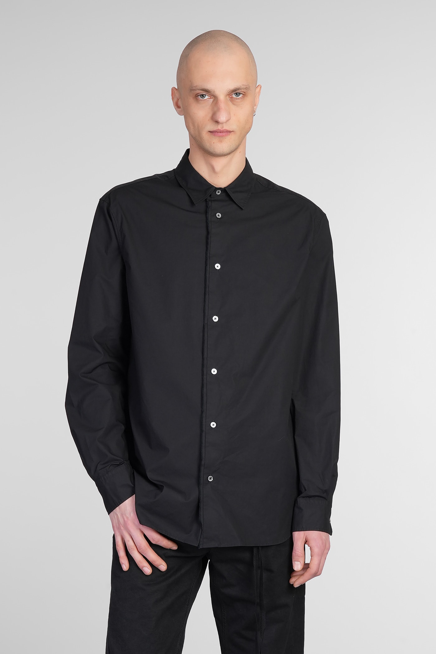 Haaken Shirt In Black Cotton