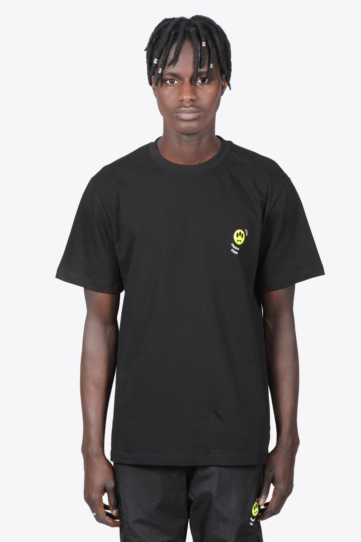 Barrow T-shirt Jersey Unisex Black cotton t-shirt with smile chest print