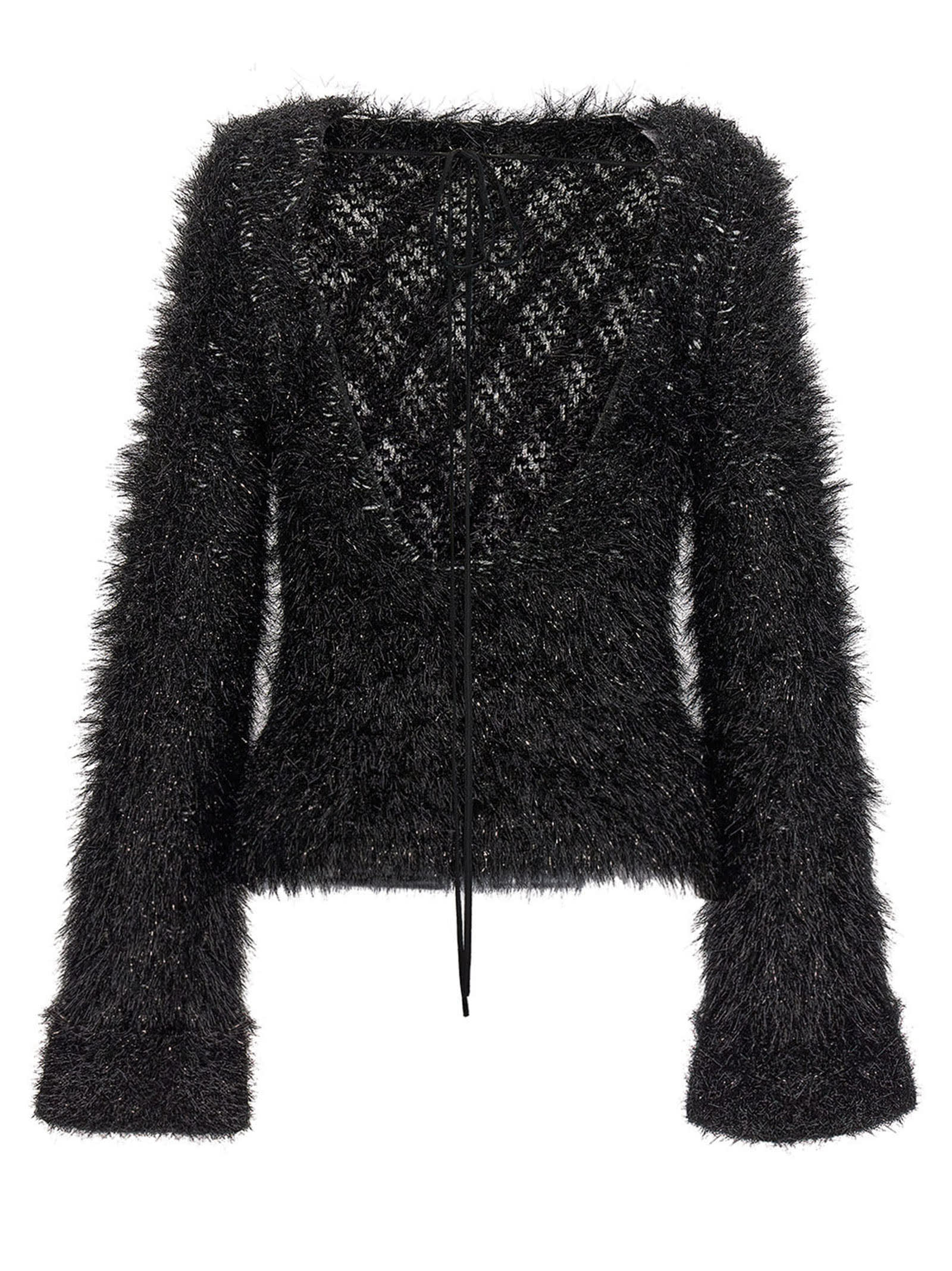 Shop Victoria Beckham Cut-out Lurex Sweater In Black
