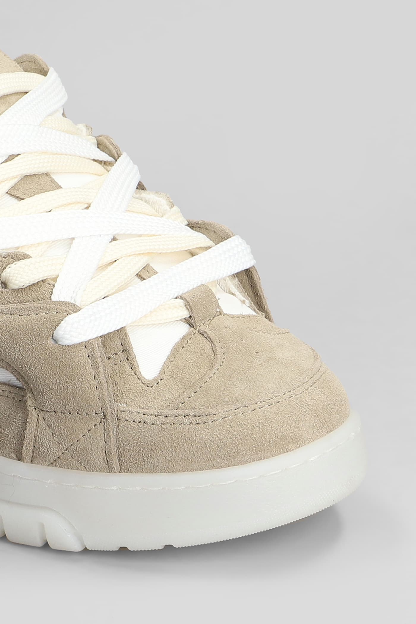 Paura Santha 1 Total Sneakers In Taupe Suede