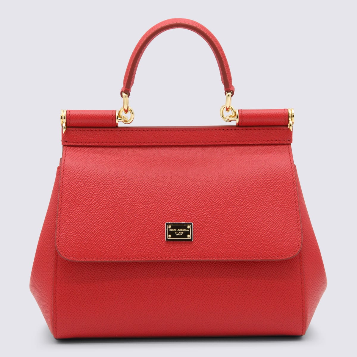 Dolce & Gabbana Red Leather Sicily Handle Bag