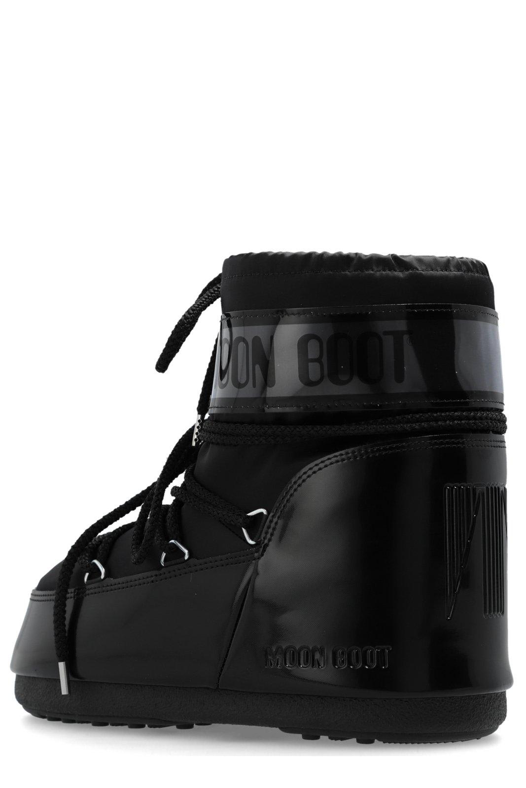 Moon Boot Classic Low Glance Lace-up Snow Boots In Black