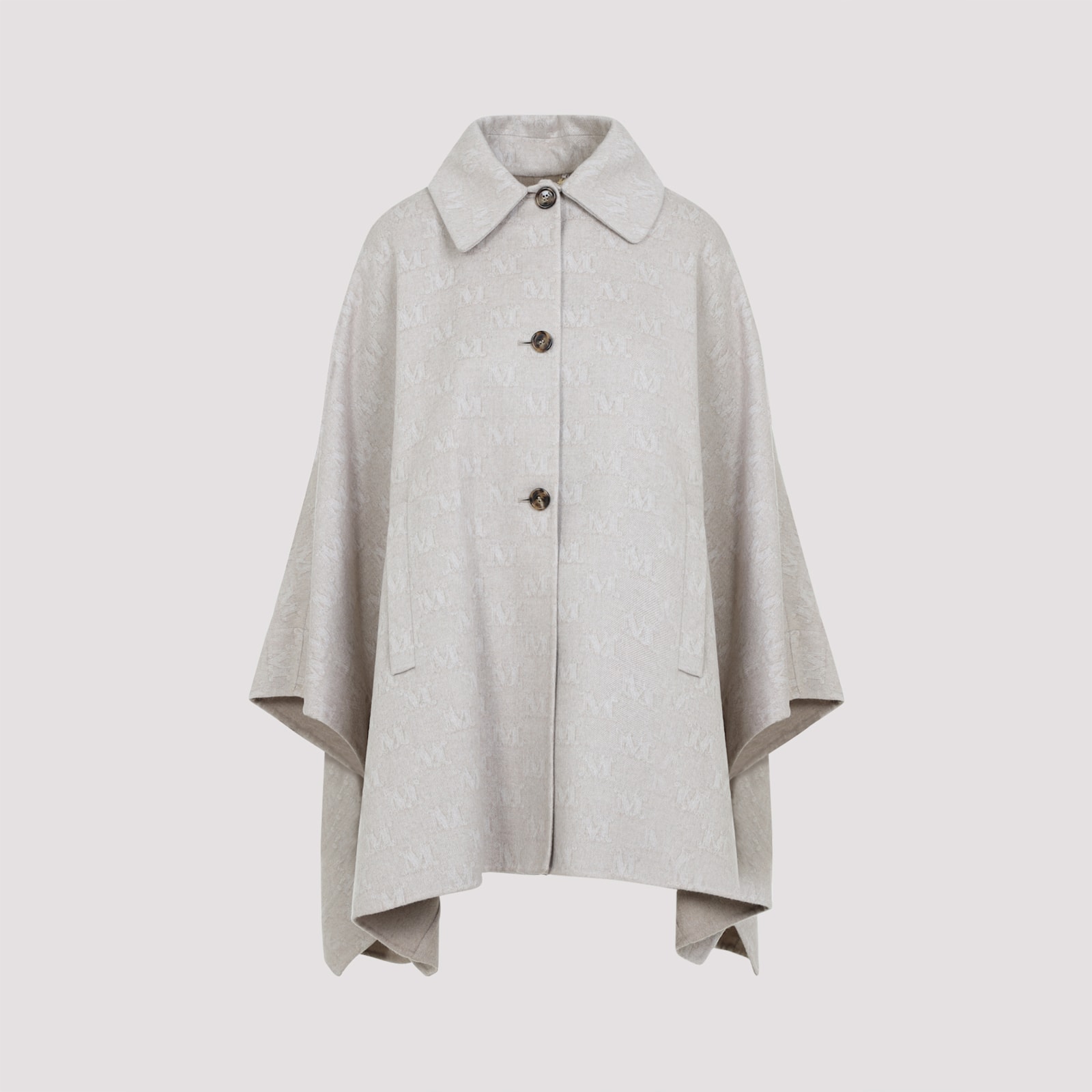 Max Mara Jago Cape Logo Lunga In Albino Cammello