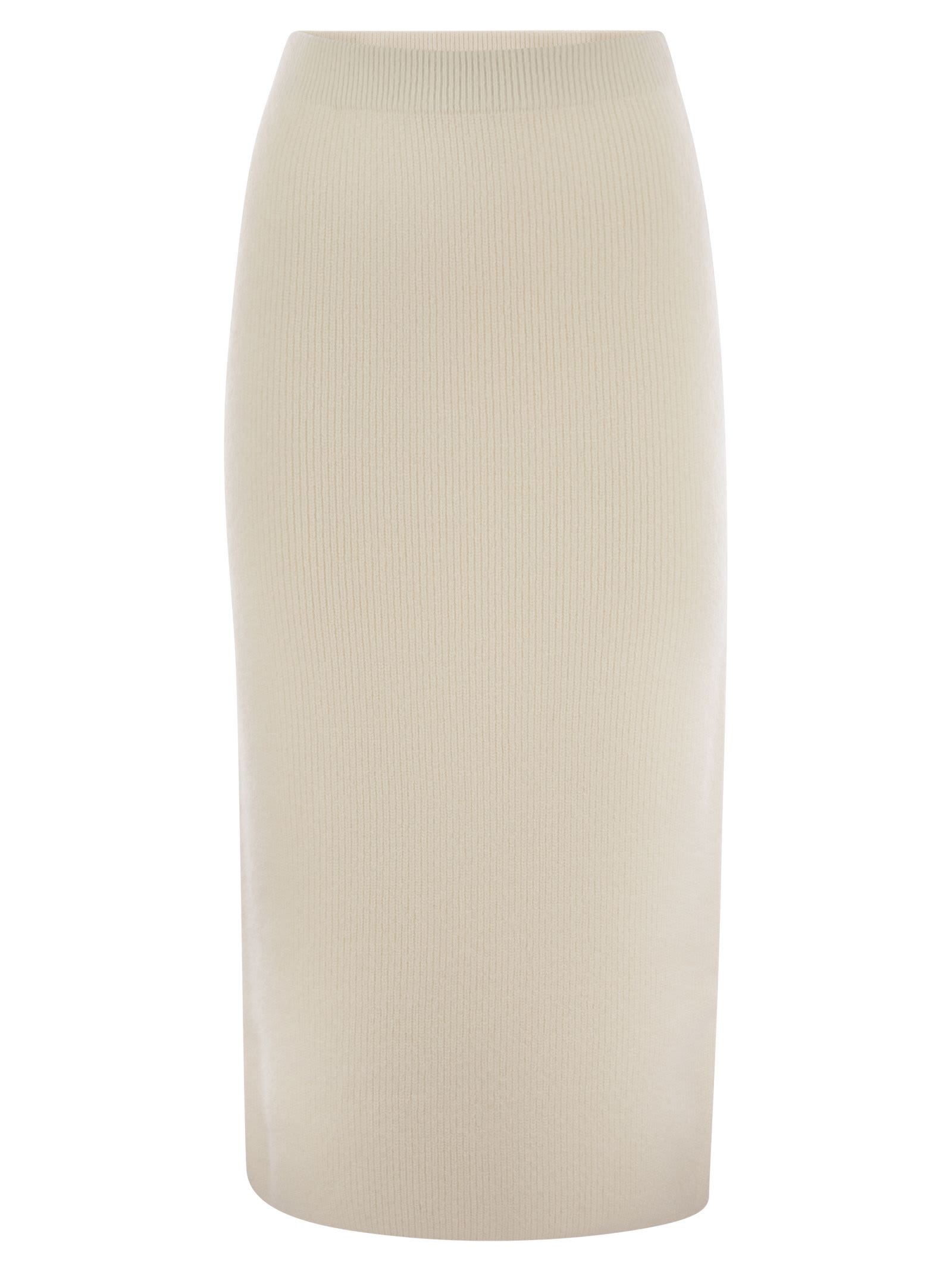 Shop Fabiana Filippi Ribbed Pencil Skirt In White