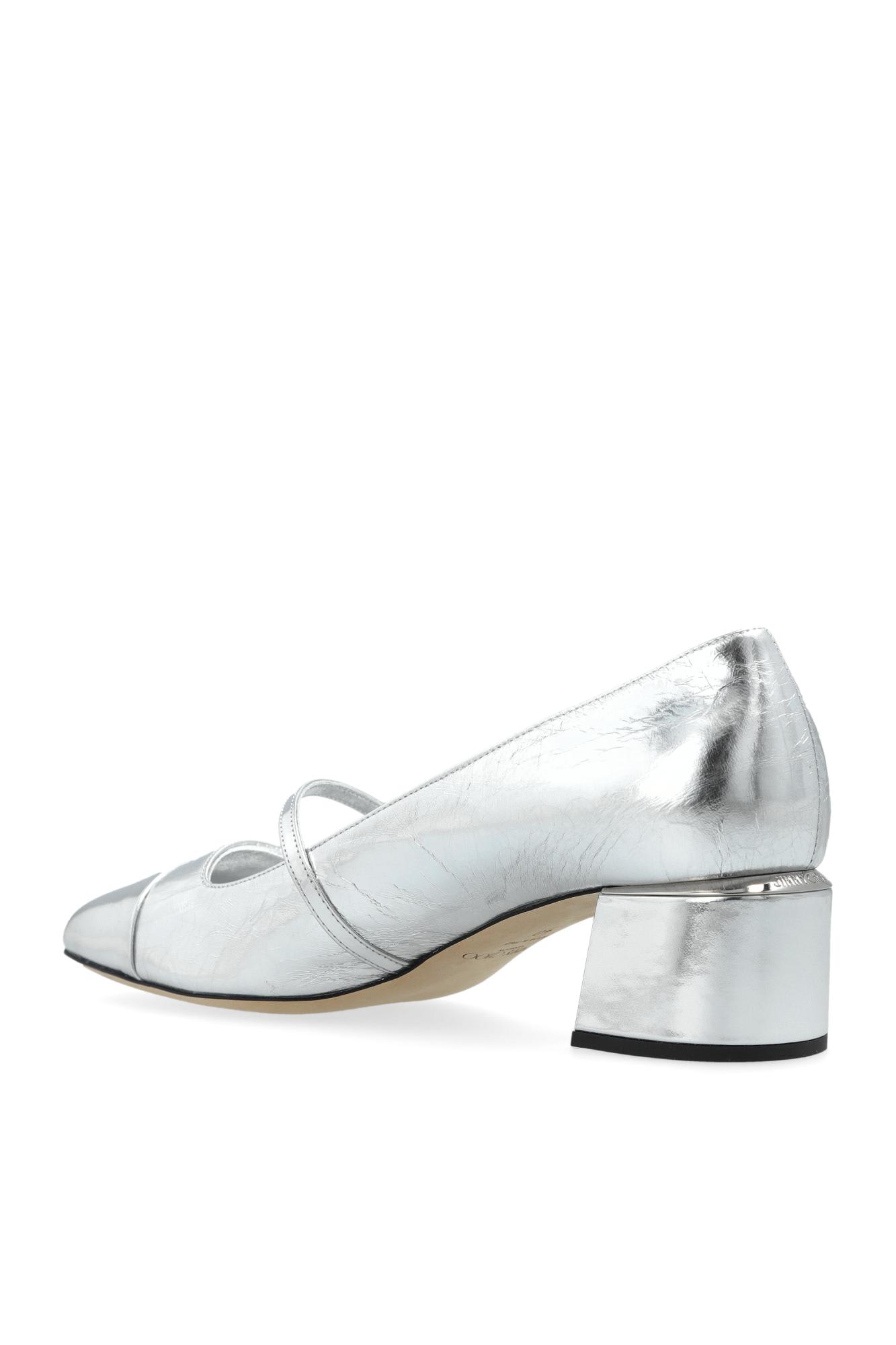 Jimmy Choo 45 Elisa Square Toe Pumps In Silver