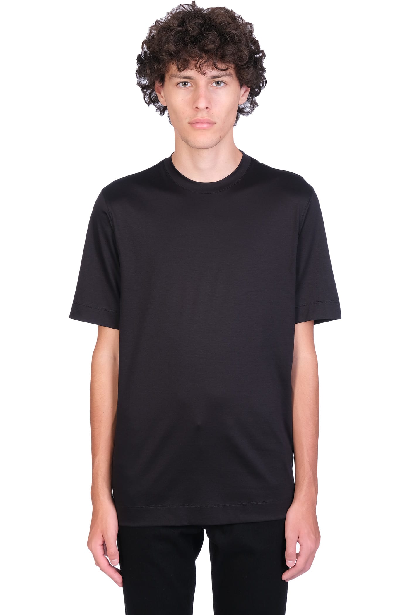 Z Zegna T-shirt In Black Cotton