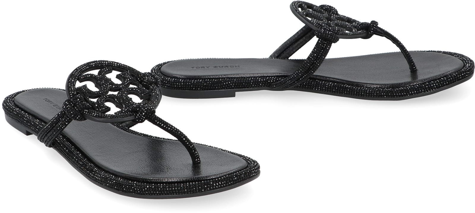 Shop Tory Burch Miller Leather Sandals In Black