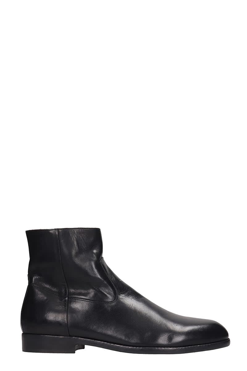 Buttero High Heels Ankle Boots In Black Leather