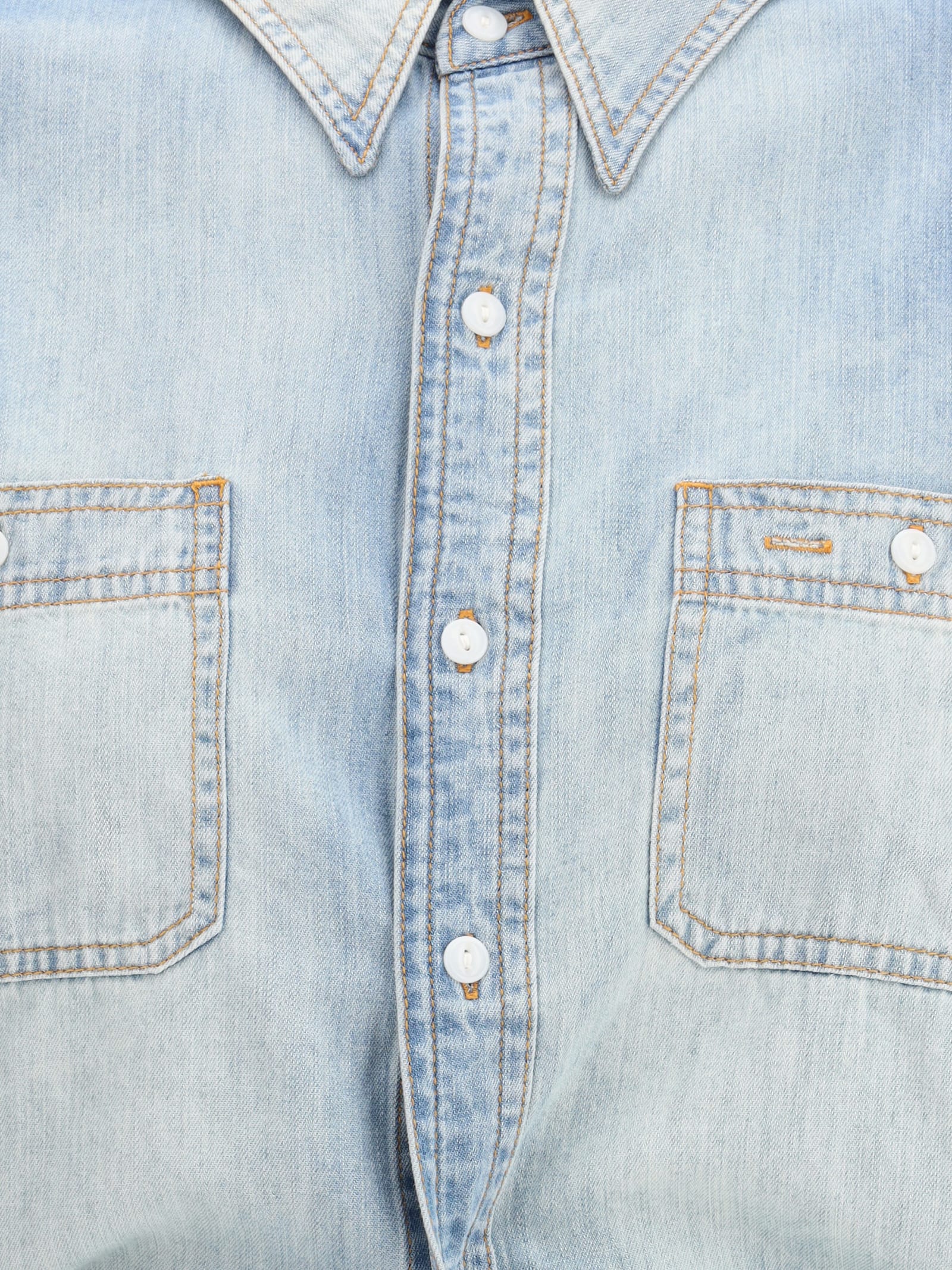 R13 Denim Shirt In Blue