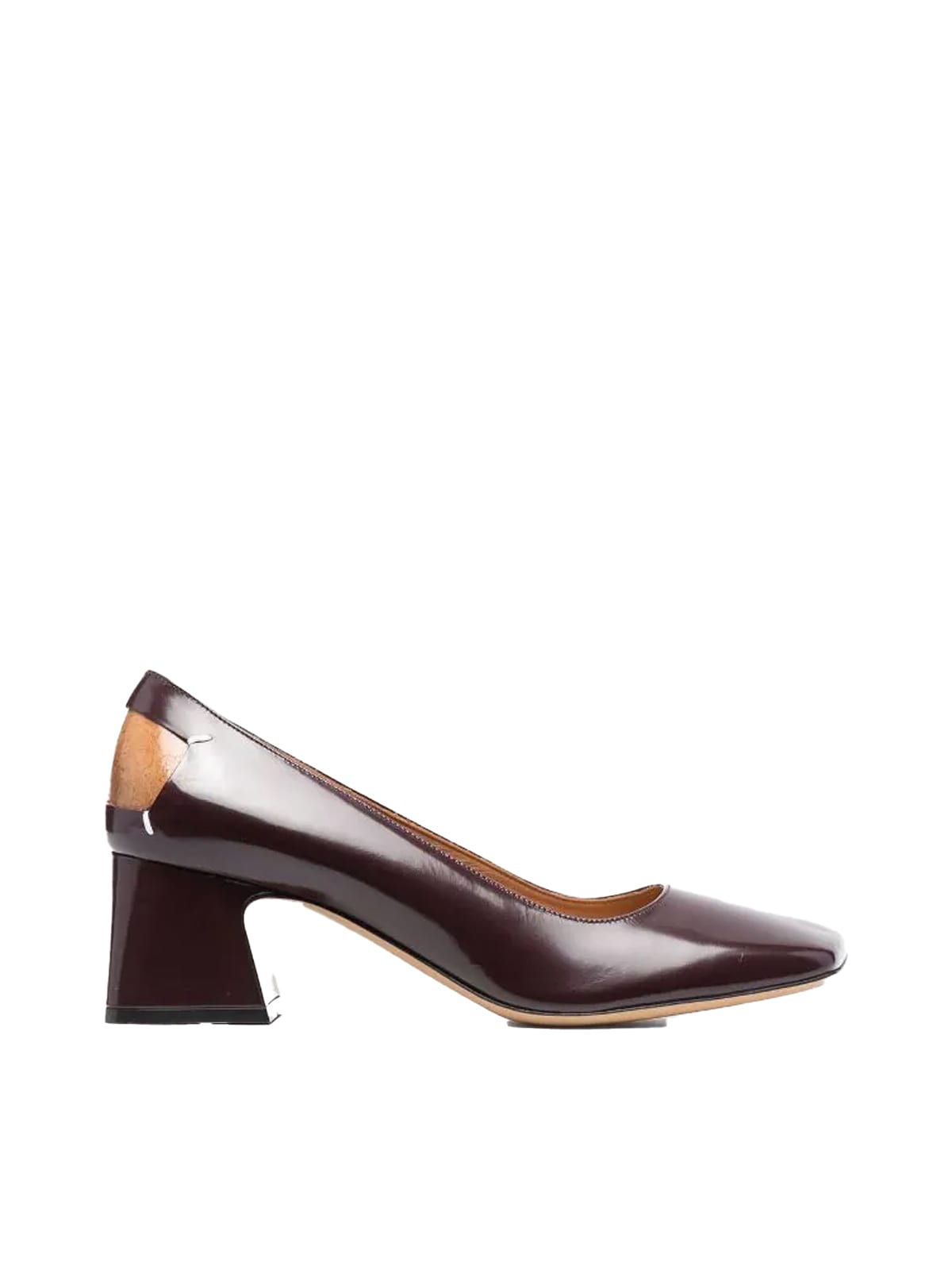 Maison Margiela Square-toe Court Shoes In Bordeaux