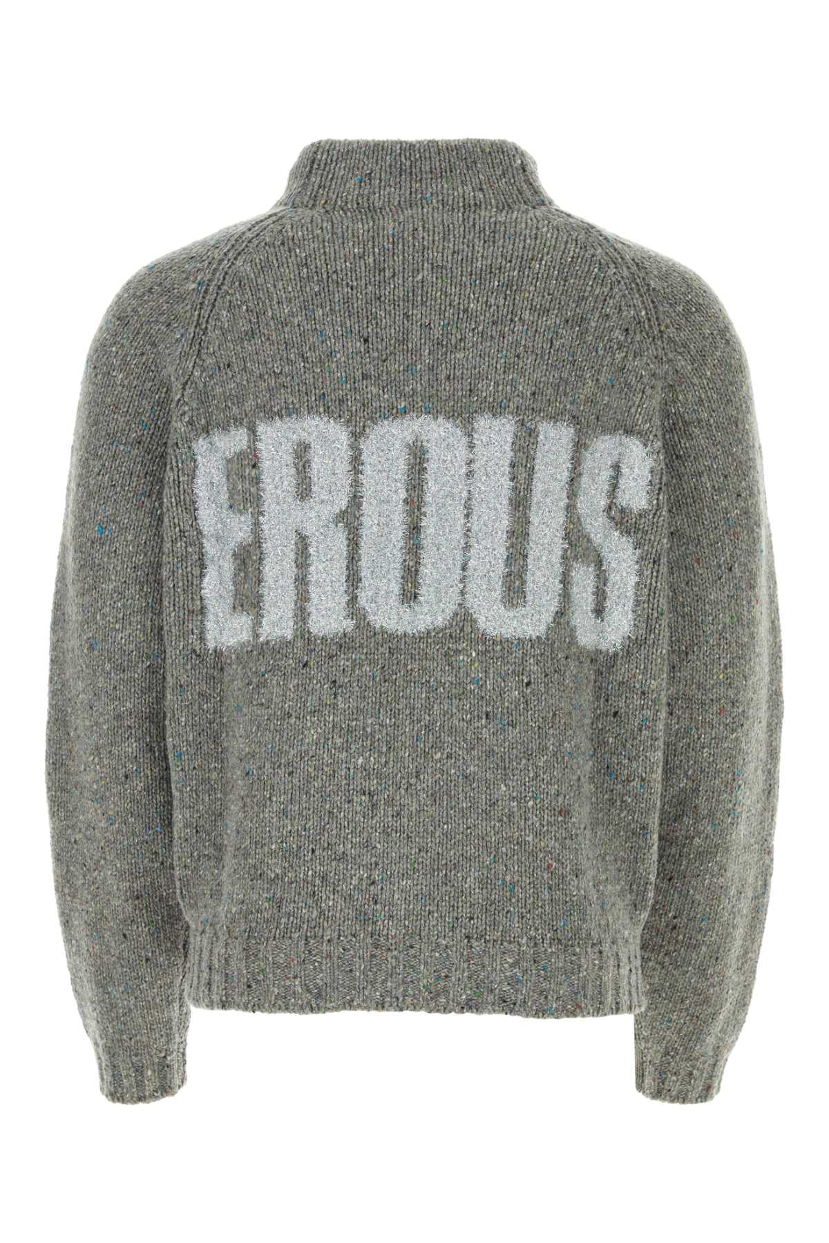 Erl Multicolor Wool Blend Sweater In Greymelange