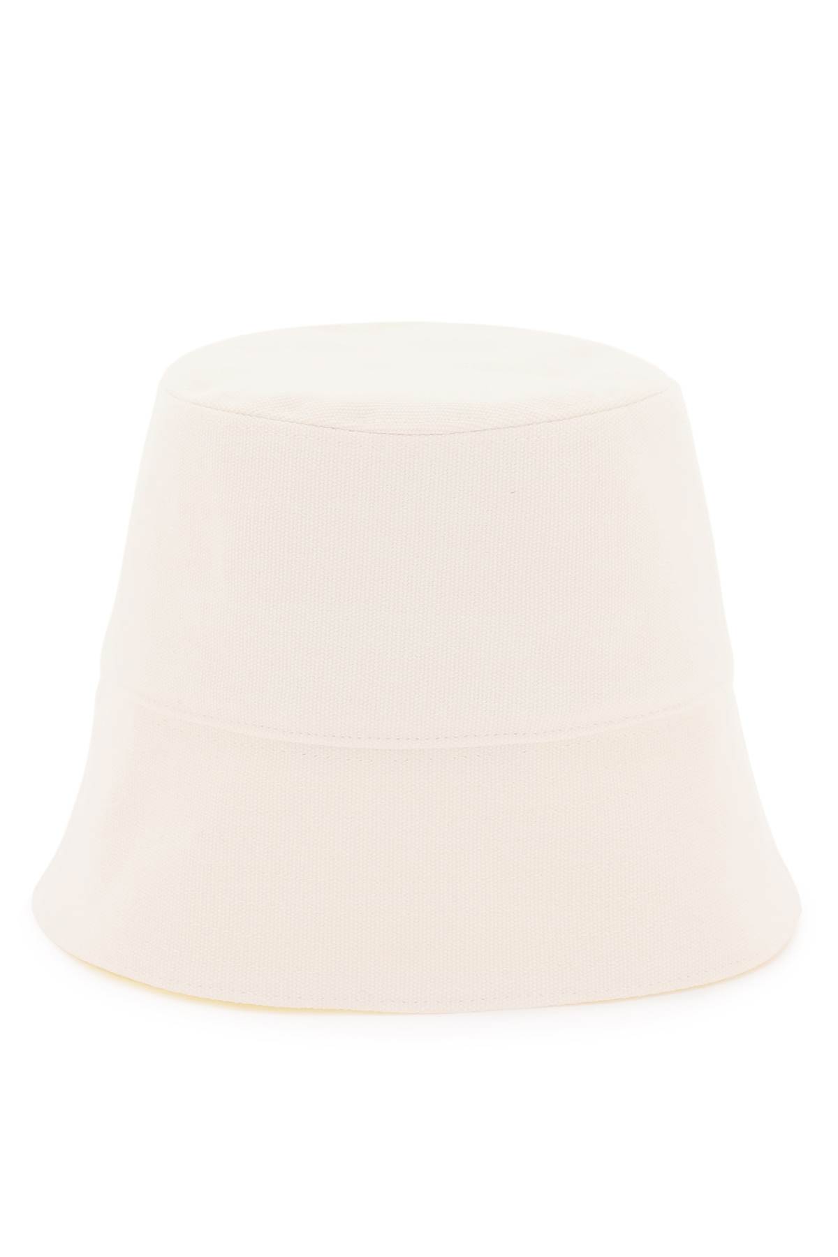 Stella Mccartney Stella Mc Cartney Bucket Hat With Floral Logo Embroidery In Frost (white)