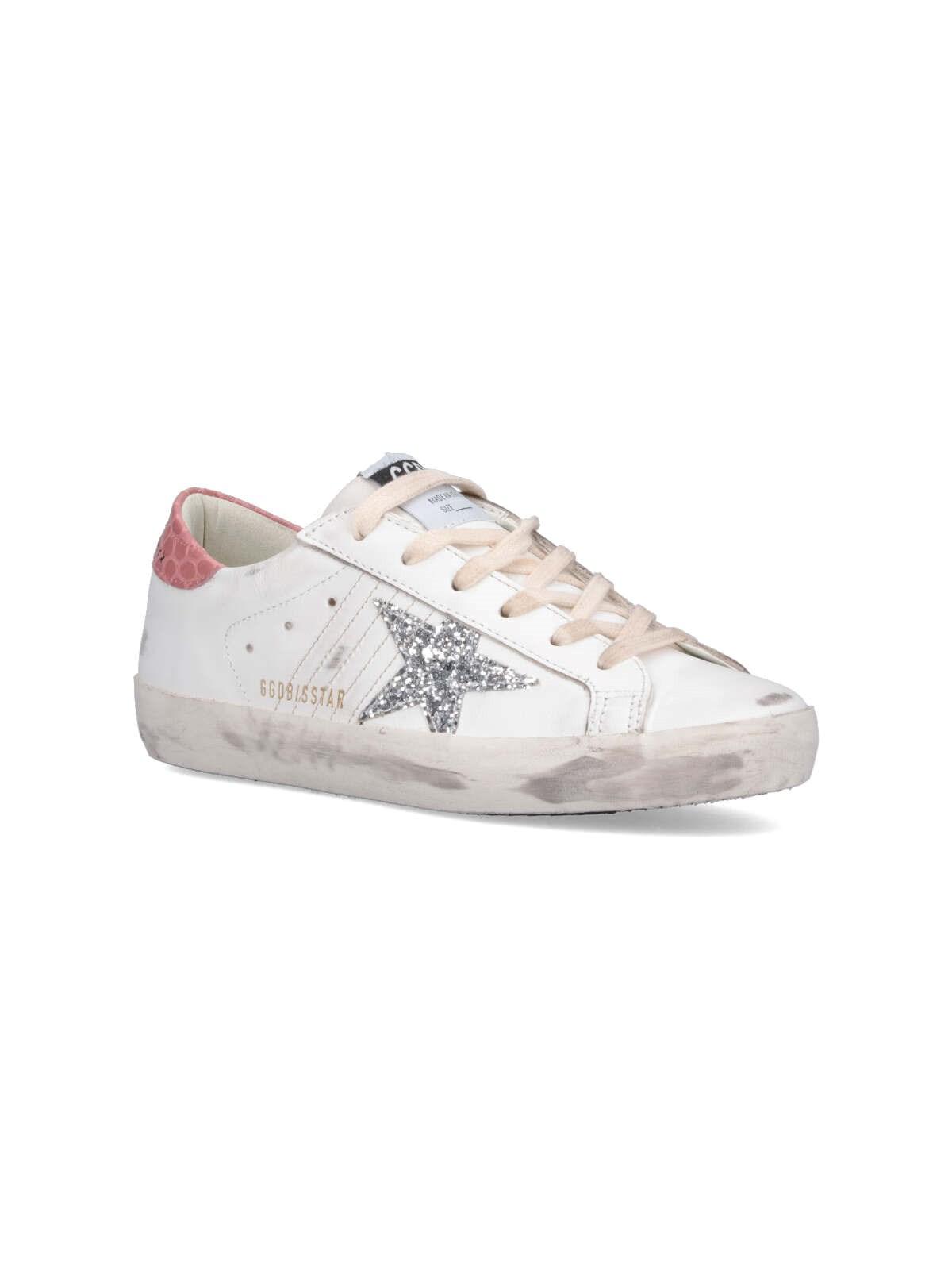 Shop Golden Goose Super-star Low-top Sneakers In White Silver