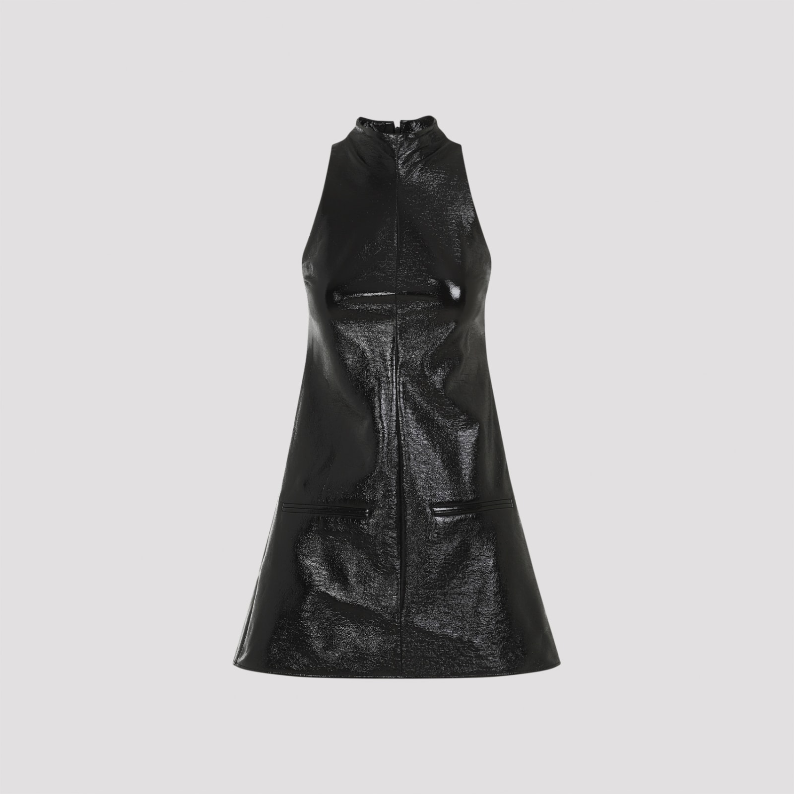 Courrèges Courreges 2 Pockets Vinyl A-line Dress Women In Black