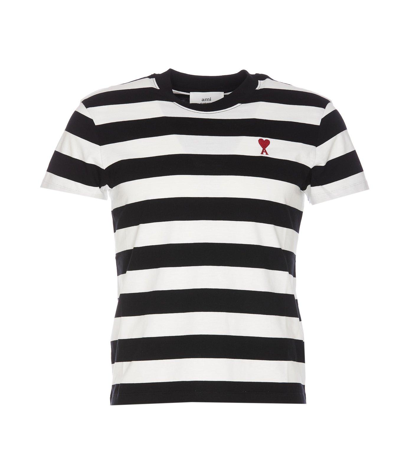 Paris Ami De Coeur Striped Crewneck T-shirt