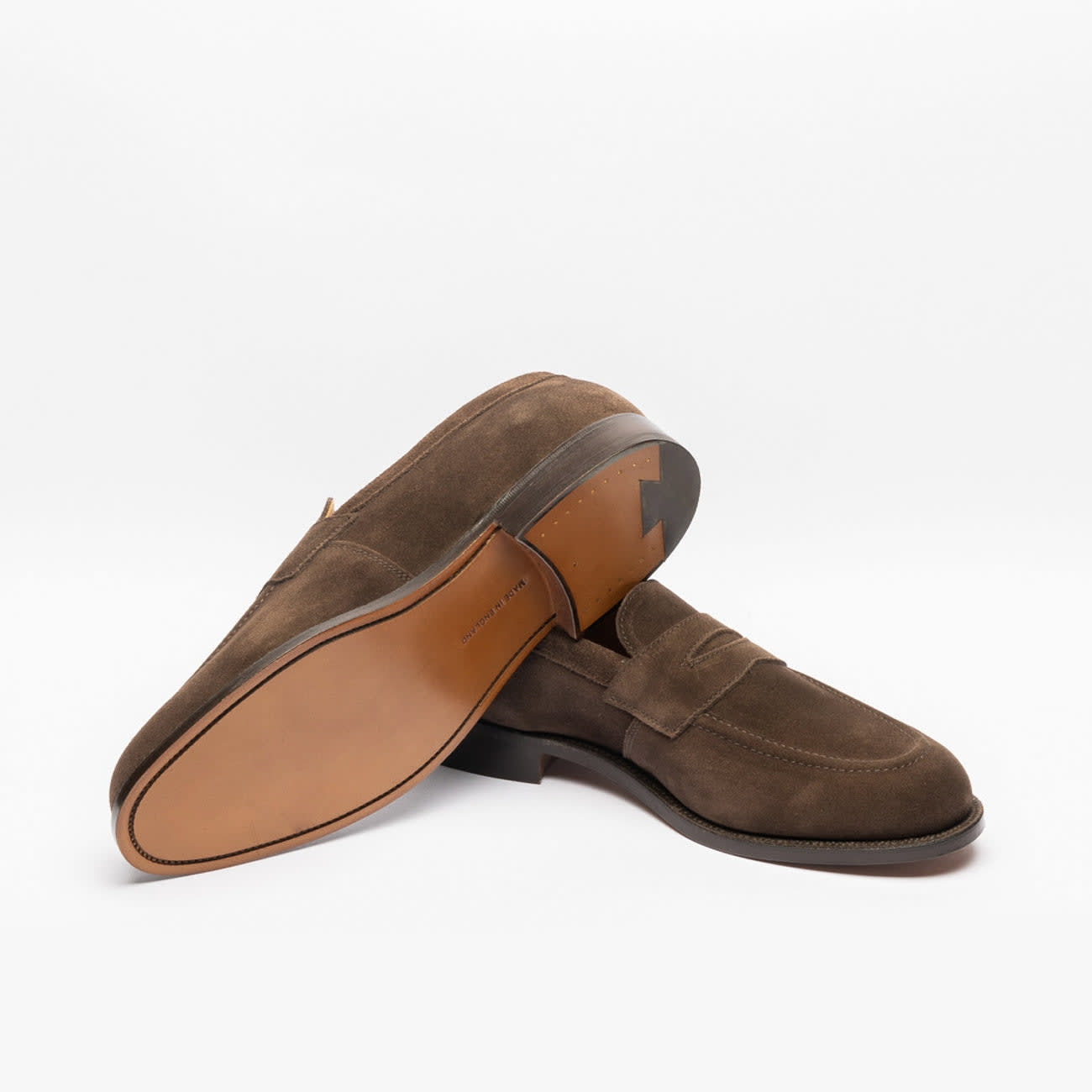 Shop Tricker's Brown Suede Penny Loafer In Marrone