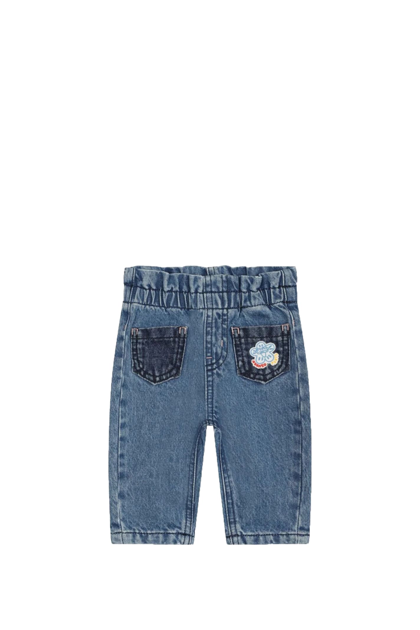 Kenzo Kids' Cotton Denim Jeans In Blue