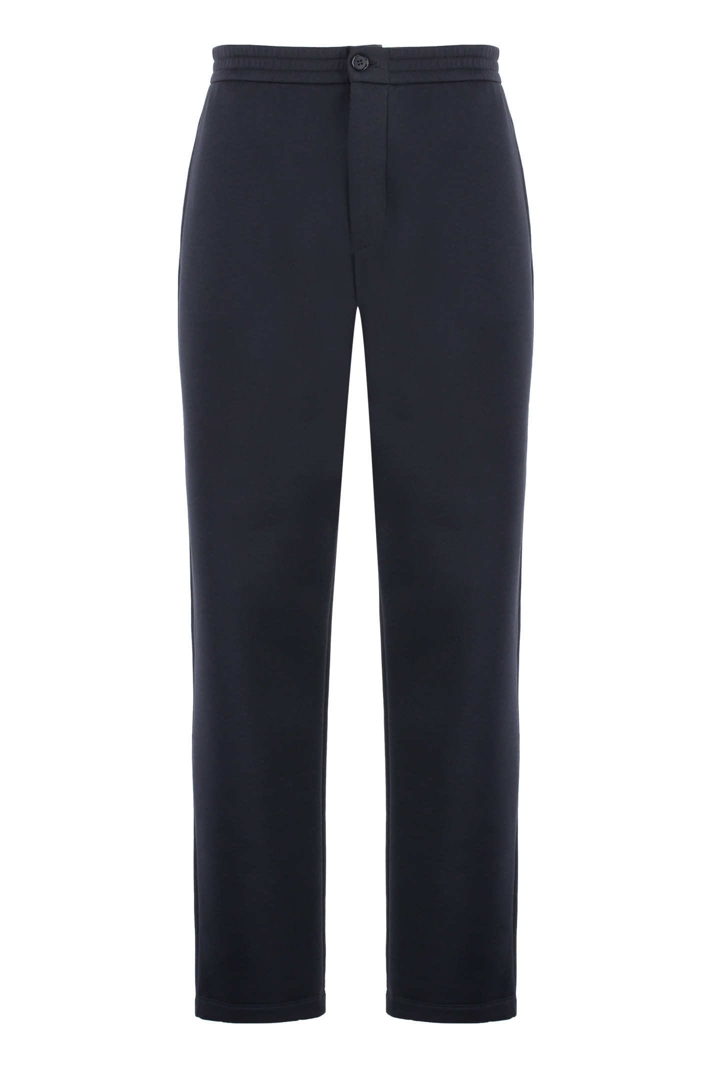 Shop Giorgio Armani Jersey Trousers In Blu