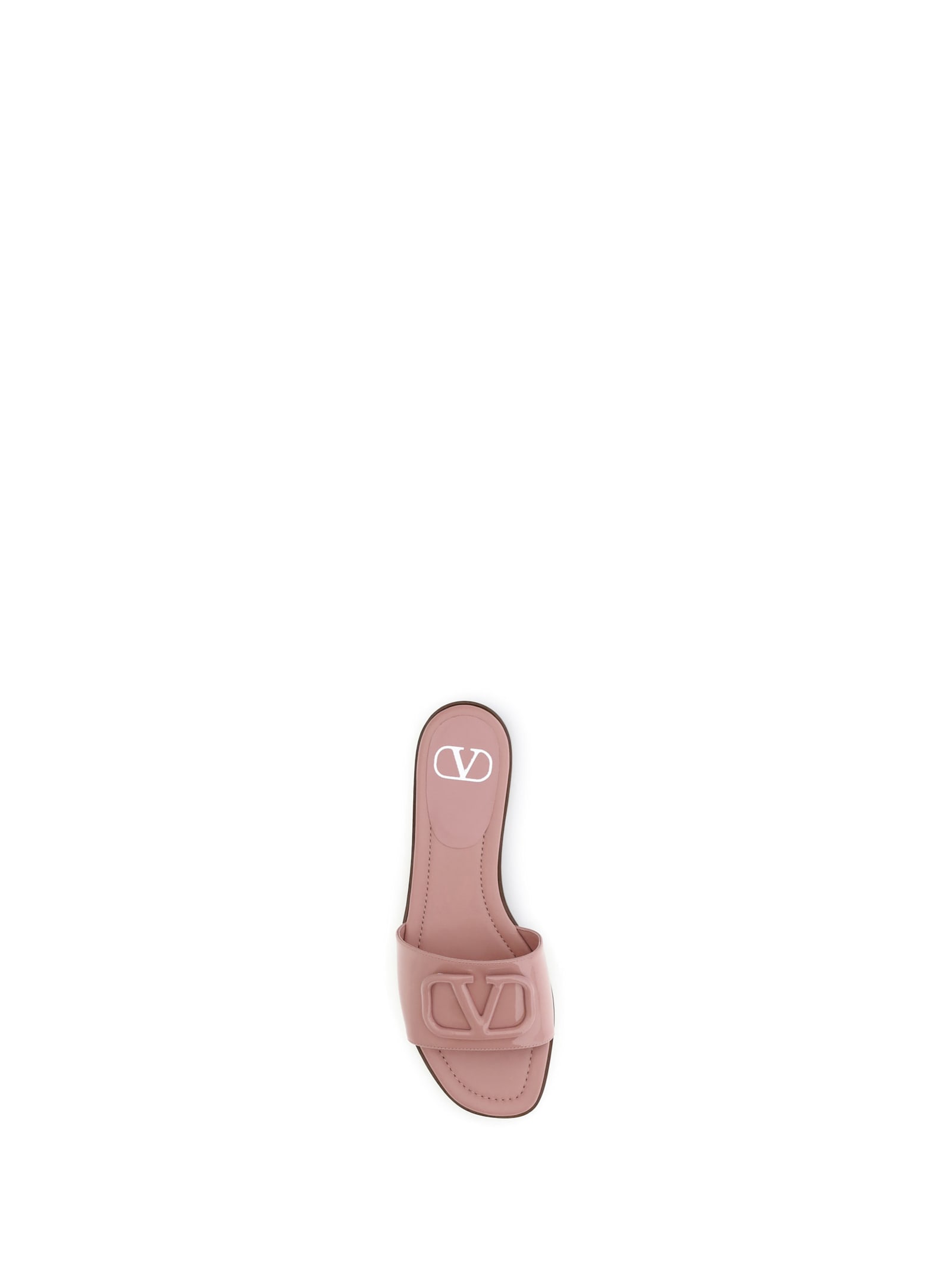 Valentino Patent Leathe Vlogo Slide Sandals
